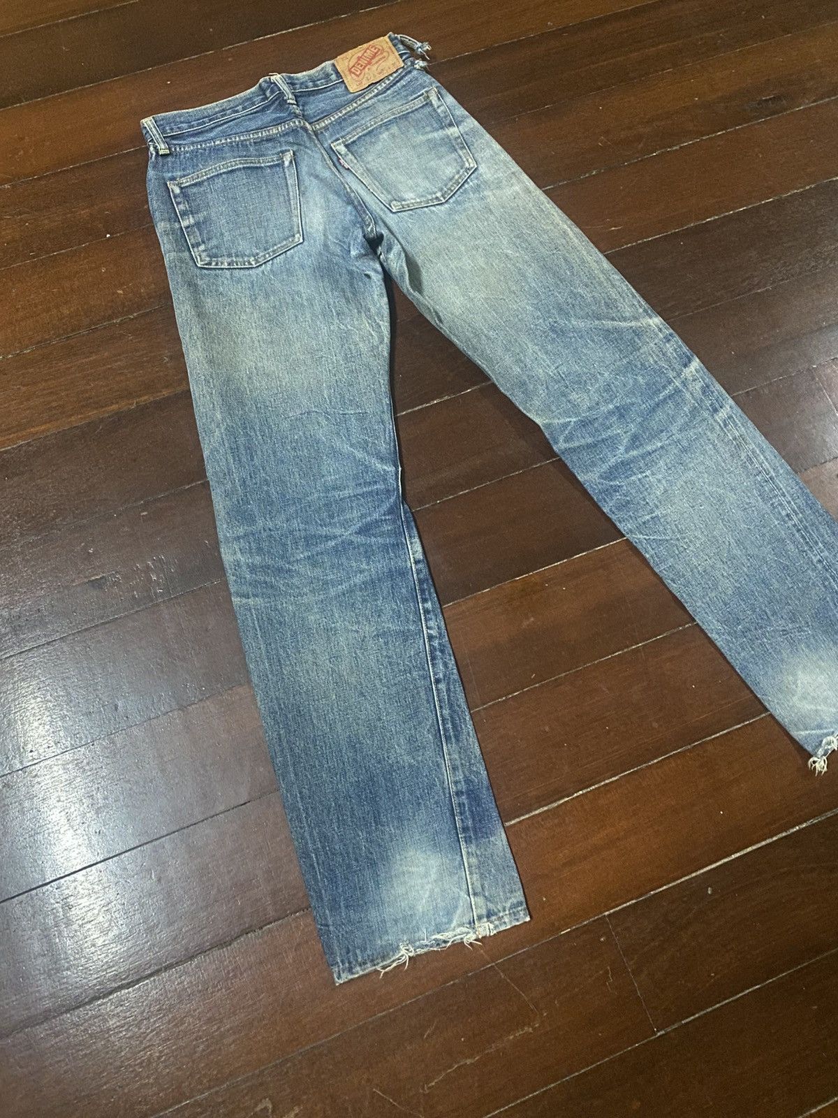 Denime Rare vintage 90s Denime Japan Distressed mud wash Selvedge Size US 30 / EU 46 - 14 Thumbnail