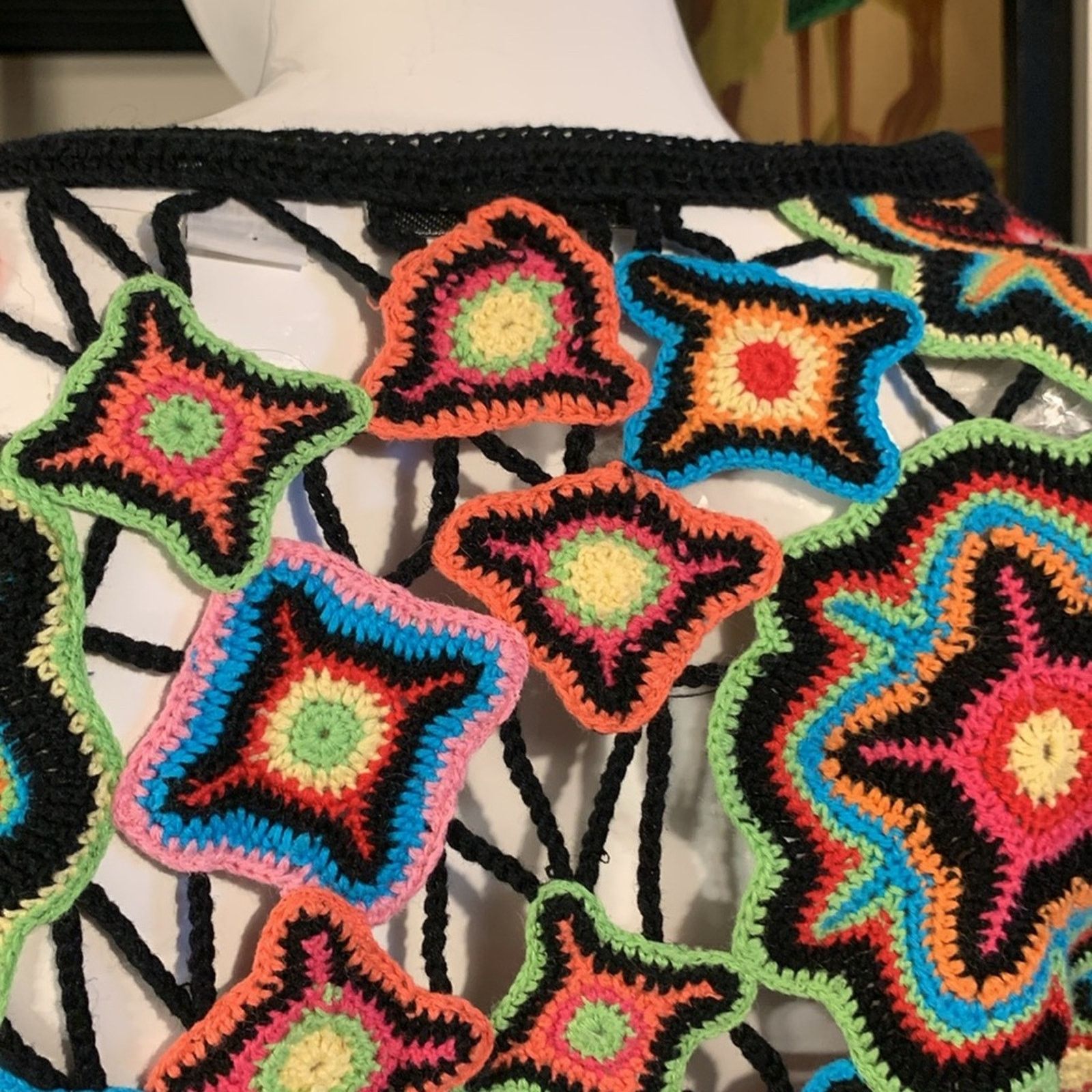 Handmade Handmade crochet granny squares multicolored bolero jacket Size M / US 6-8 / IT 42-44 - 8 Thumbnail