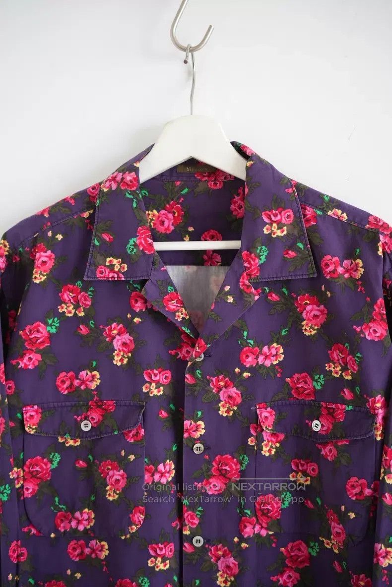 Yohji Yamamoto Yohji Yamamoto size os 90s Rose Full Print Floral Shirt Size US M / EU 48-50 / 2 - 3 Thumbnail