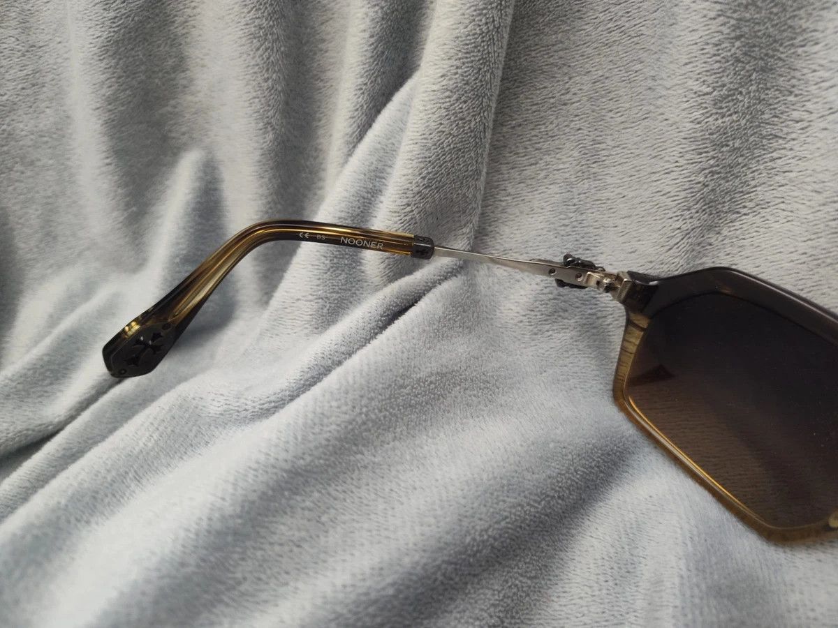Chrome Hearts Chrome Hearts Nooner Sunglasses Brown Leather Aviator Size ONE SIZE - 8 Thumbnail