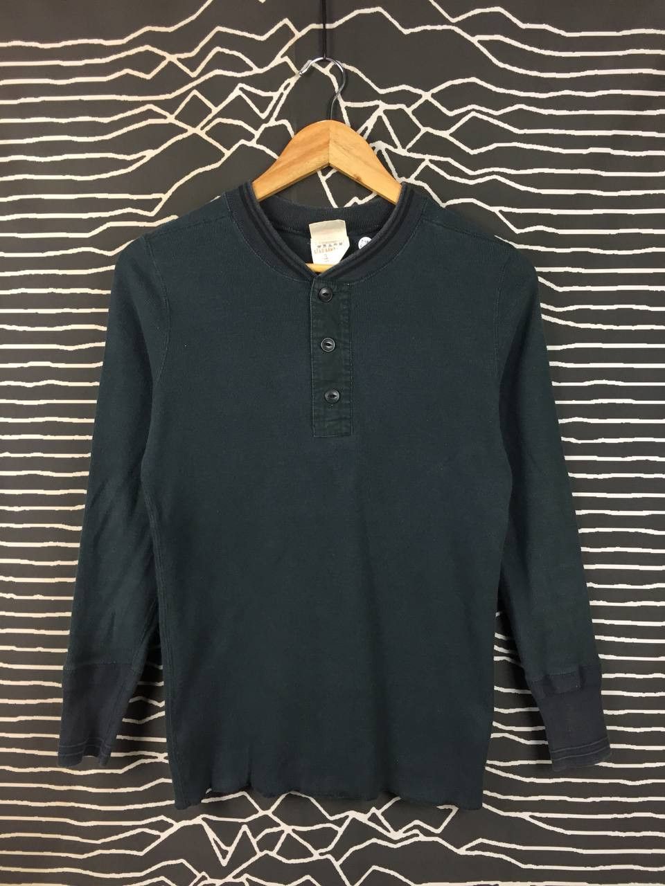 Japanese Brand Glad Hand & Co. Japan Heritage Thermal Henley Longsleeve Tee Size US S / EU 44-46 / 1 - 1 Thumbnail
