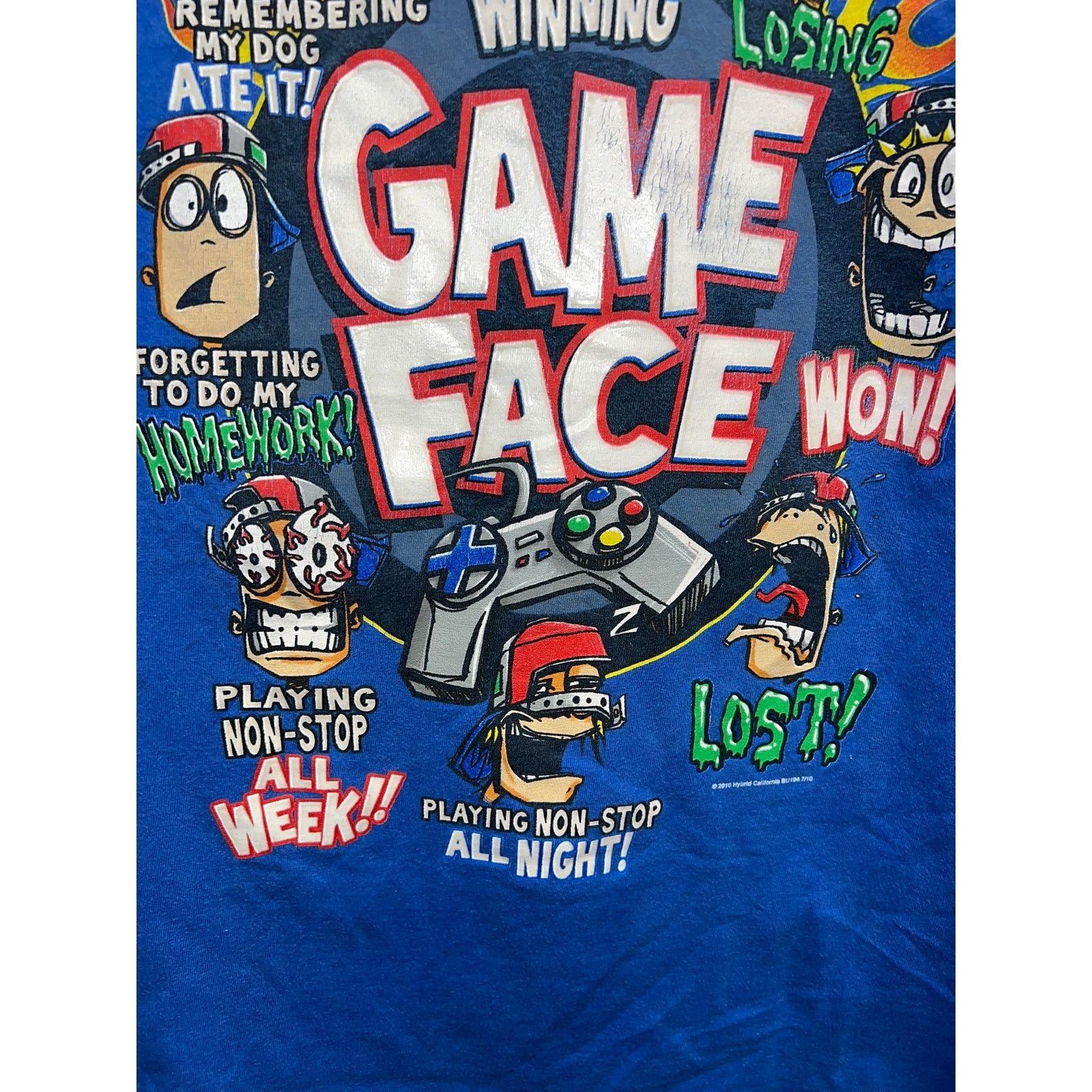 Vintage Youth Video Game Shirt Game Face Gaming Blue Tee Kids Xl Size S / US 4 / IT 40 - 4 Thumbnail