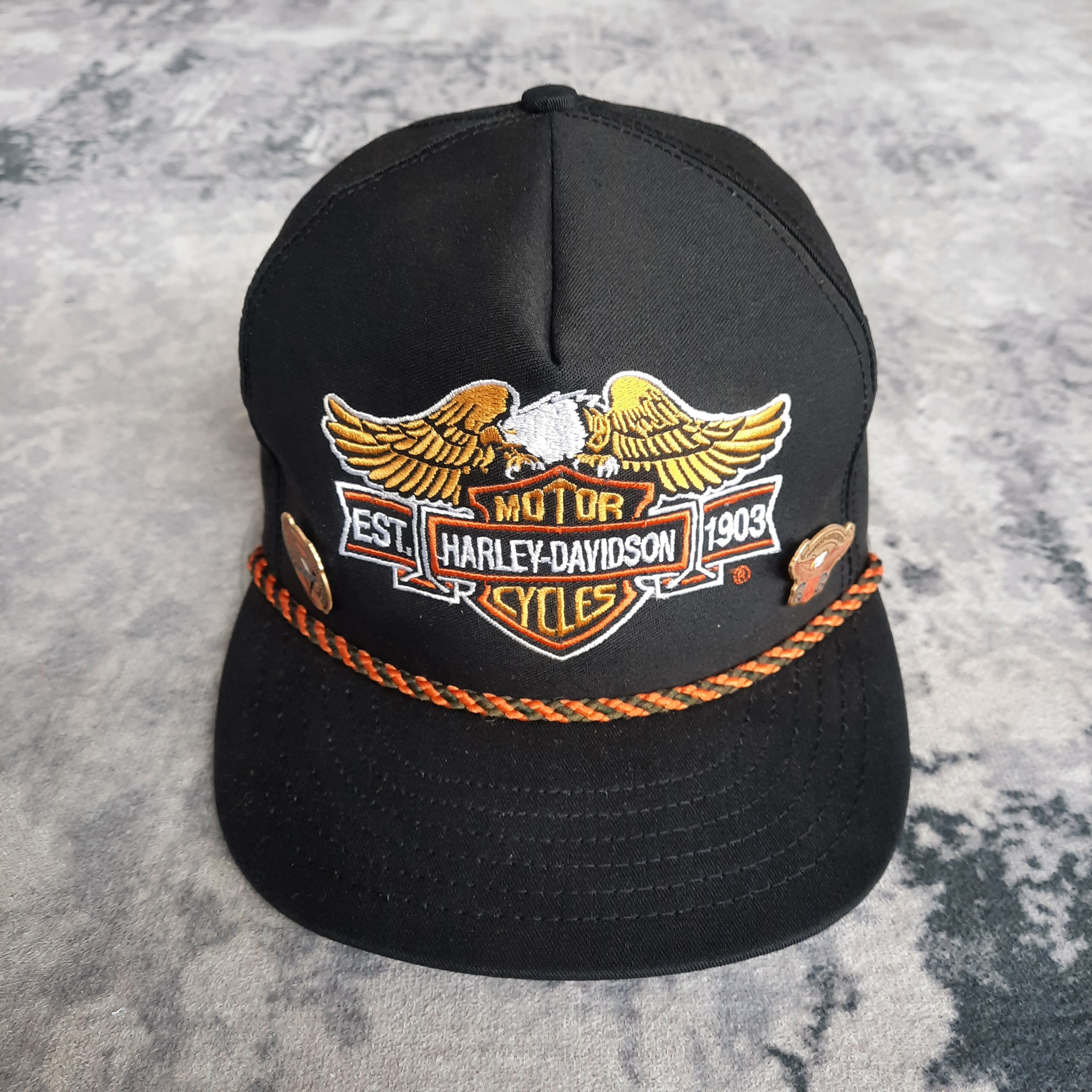 Harley Davidson 🦅 Vintage 70s harley davidson made in usa valcro cap Size ONE SIZE - 2 Thumbnail