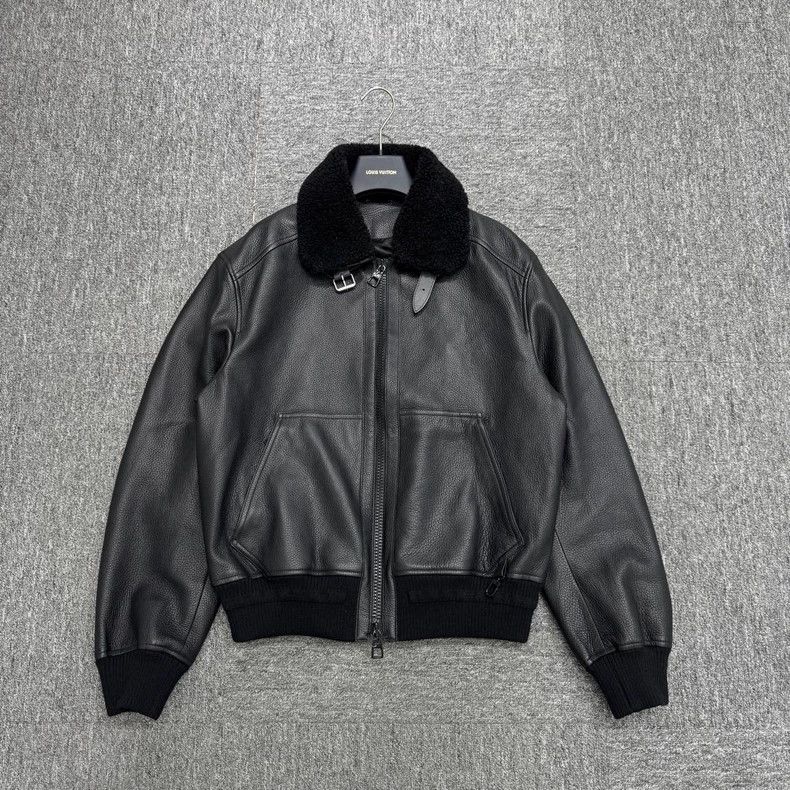 Louis Vuitton Leather Pilot Jacket Size 48