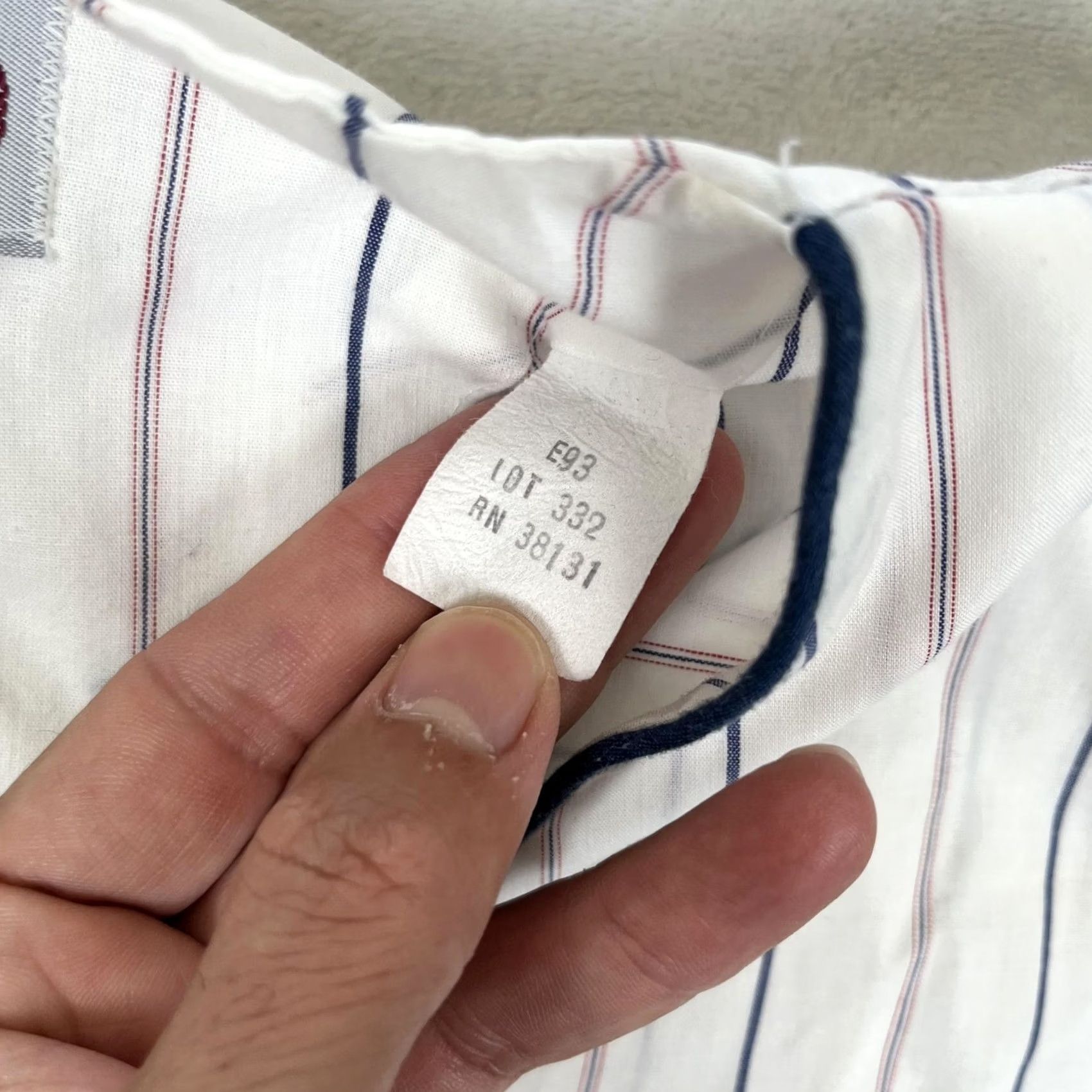 Oscar De La Renta VINTAGE Oscar de la Renta Pajama Top Mens Large White Striped Button Lounge 90s Size US L / EU 52-54 / 3 - 6 Thumbnail