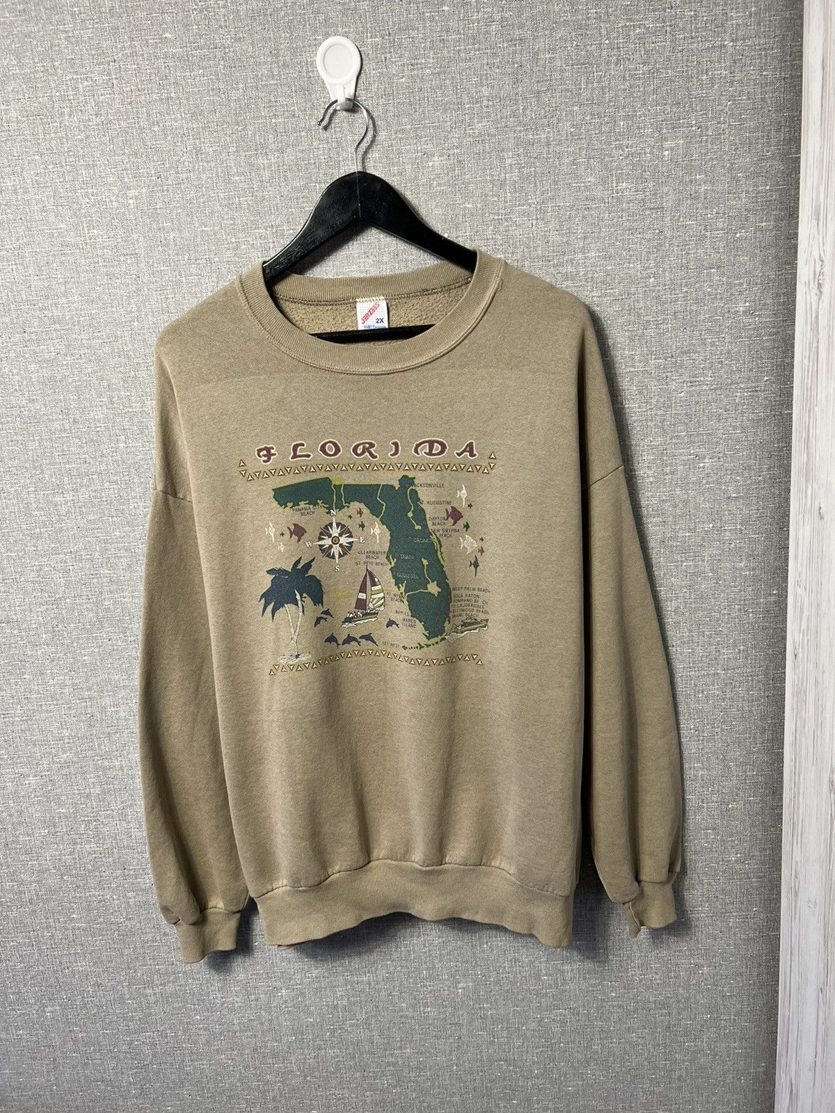 Jerzees Rare Vintage 90s Florida Sweatshirt Jerzees Made In USA Size US XXL / EU 58 / 5 - 1 Thumbnail