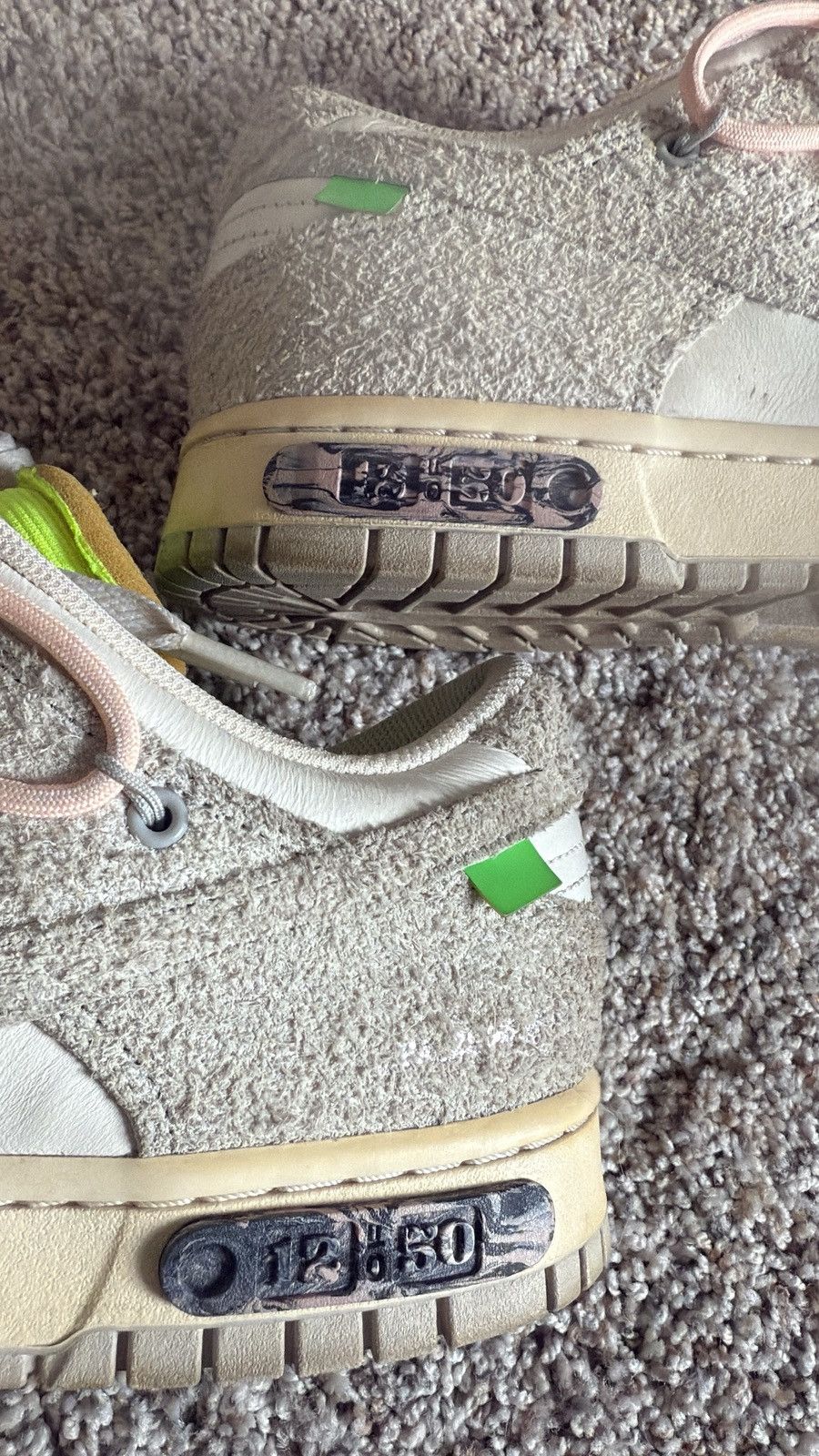 Nike × Off-White Off White Nike Dunk Low Lot #12 of #50 👟☑️🚧🖤🤍 Size US 12 / EU 45 - 17 Thumbnail