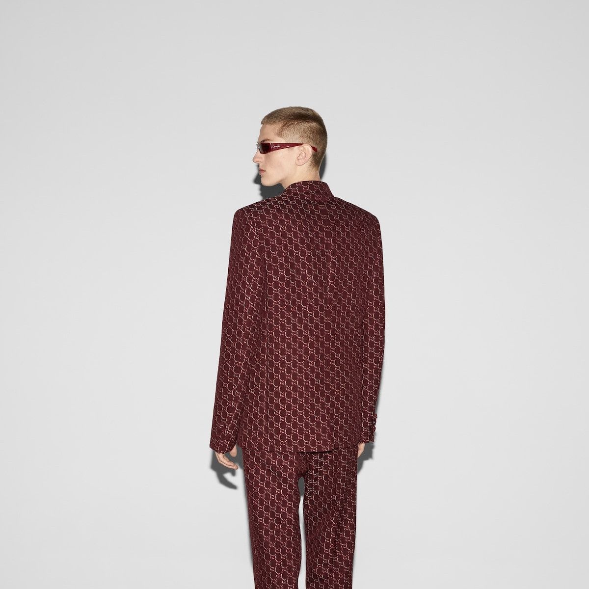 Gucci o1loc1c1125 792325 Wool Jacket With GG Shadow in Multicolor Size US M / EU 48-50 / 2 - 3 Thumbnail
