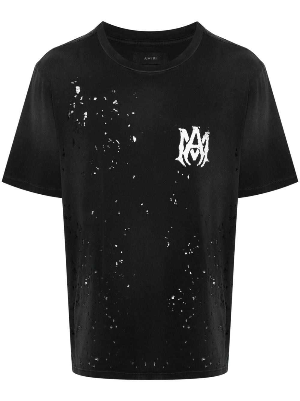 Amiri o1s1wg110825 Distressed Logo-Print T-Shirt in Black Size US L / EU 52-54 / 3 - 1 Thumbnail
