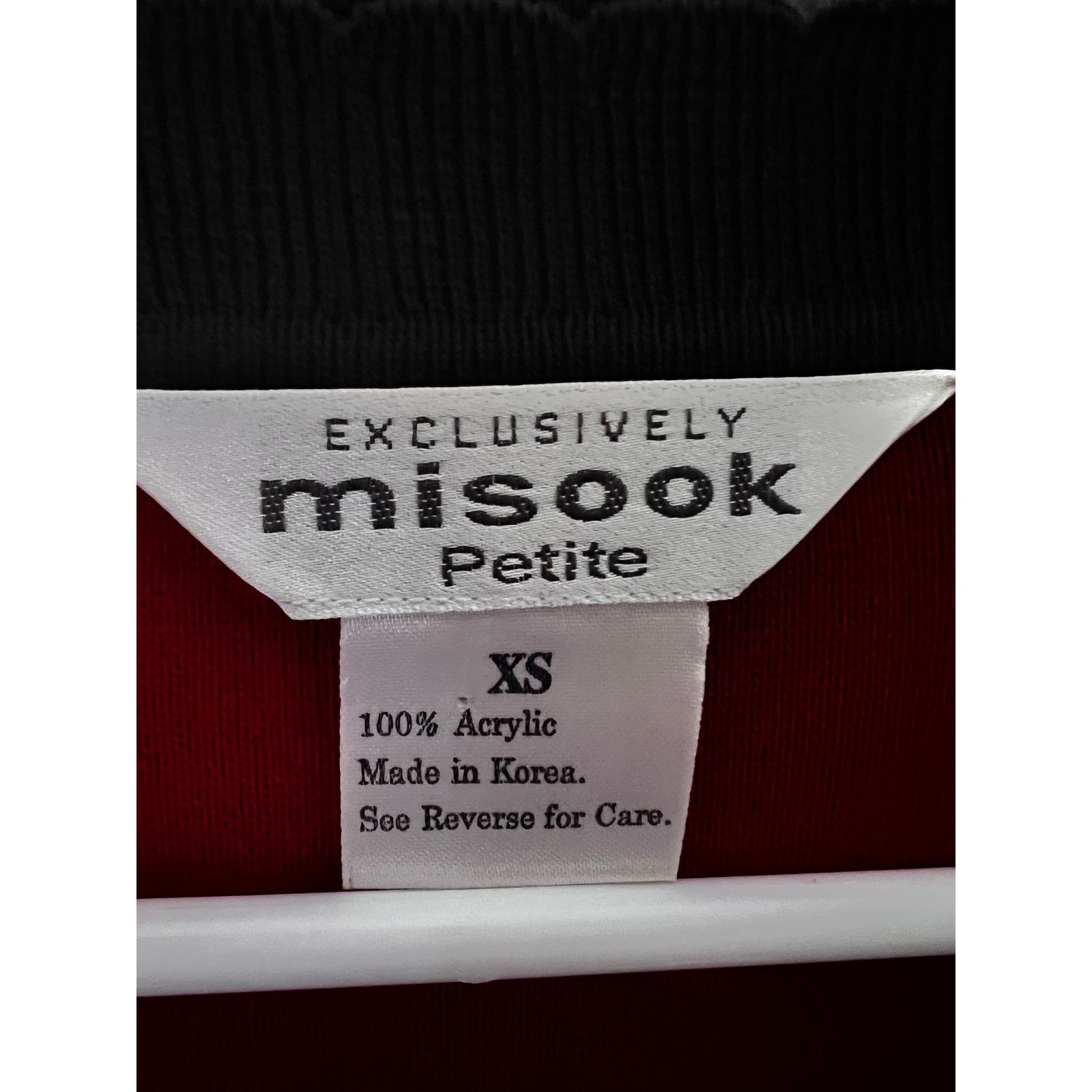 Vintage Misook Petite Vintage Red Black Cardigan Sweater XS Petite Size XS / US 0-2 / IT 36-38 - 7 Thumbnail