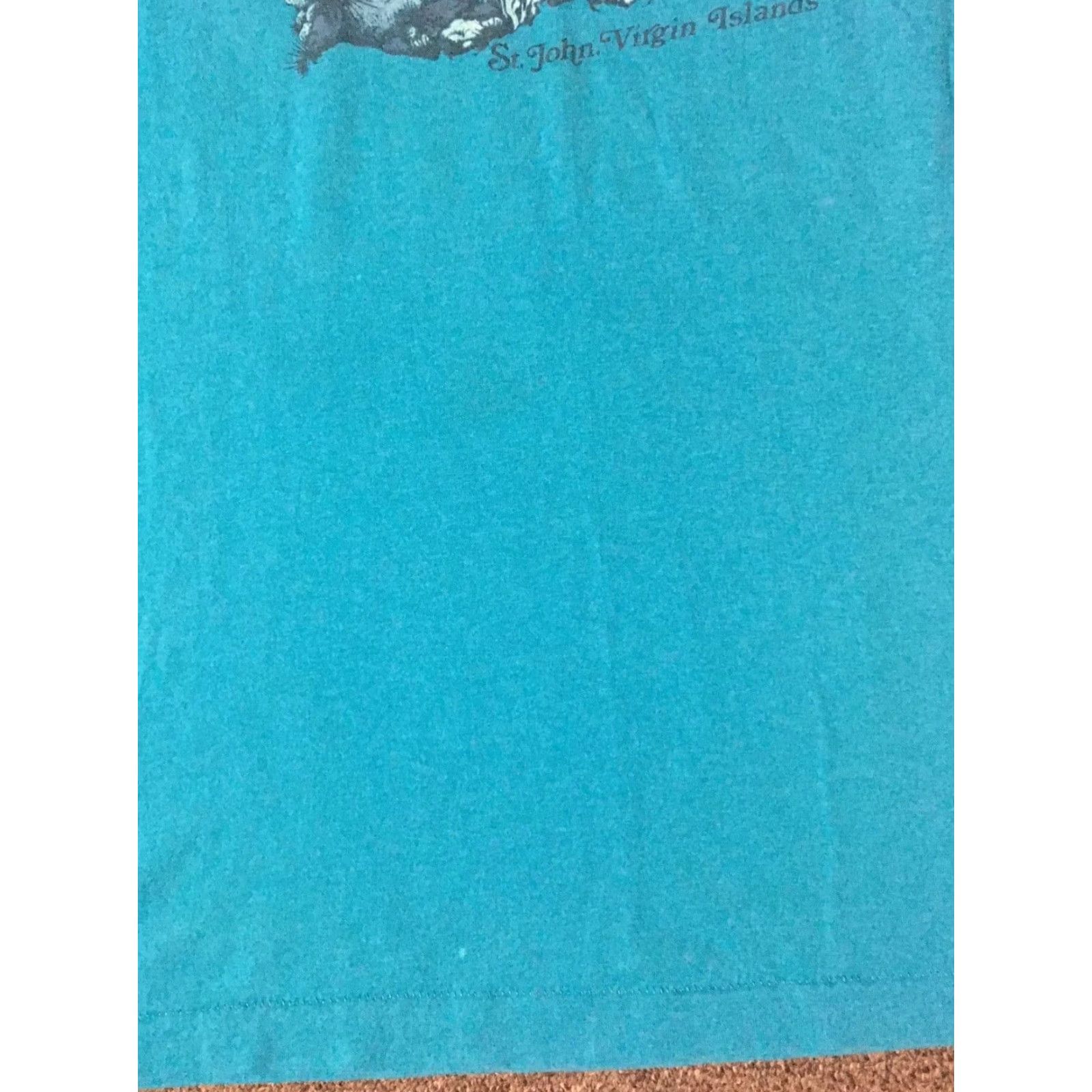 Hanes VINTAGE St John Virgin Islands Shirt Large Blue Mens T-Shirt 80s 90s Surf Beach Ocean Wave Hawaii Island Retro Size US L / EU 52-54 / 3 - 4 Thumbnail