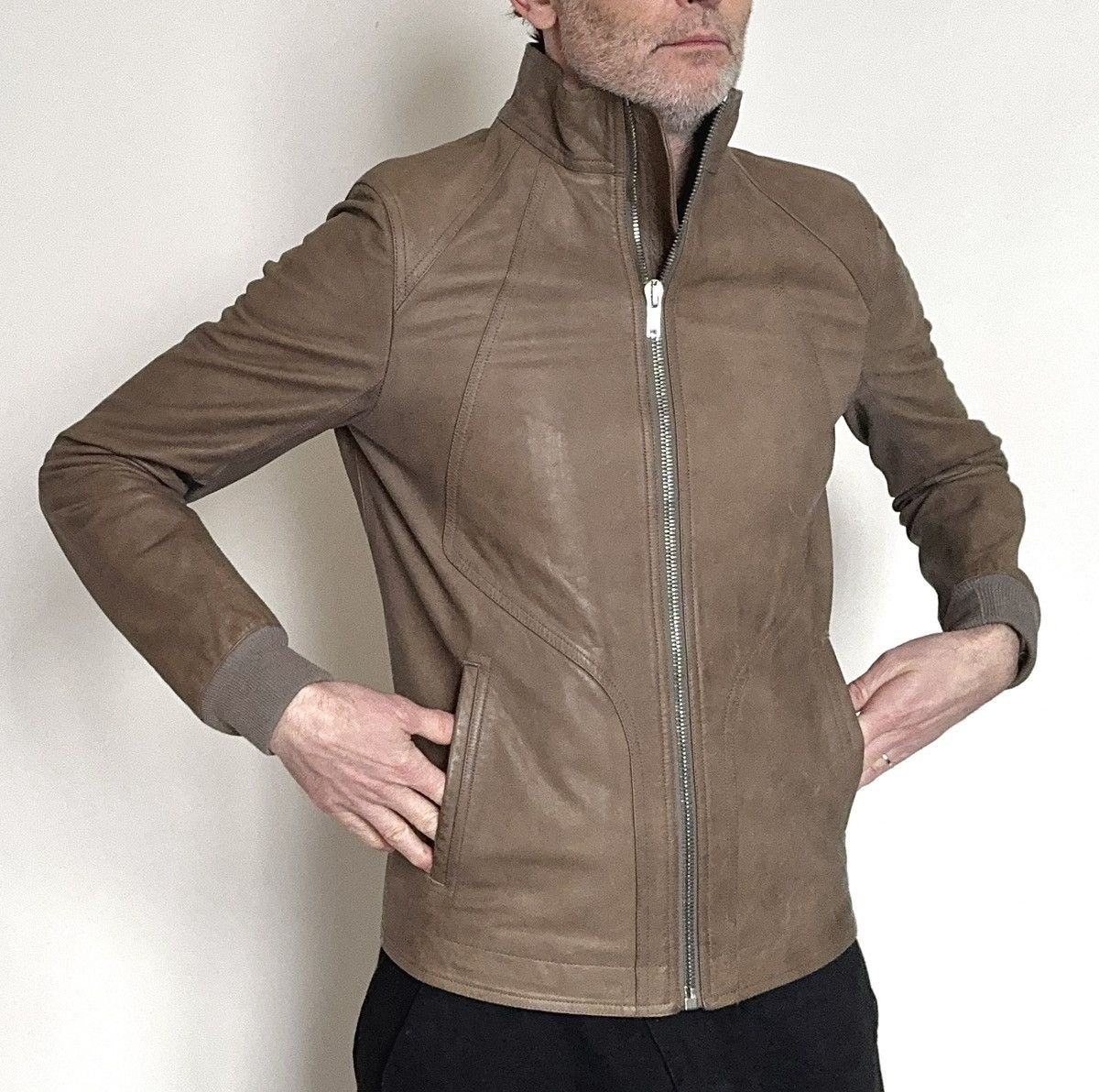 Rick Owens Rick Owen’s dark dust bike leather jacket Size US M / EU 48-50 / 2 - 5 Thumbnail