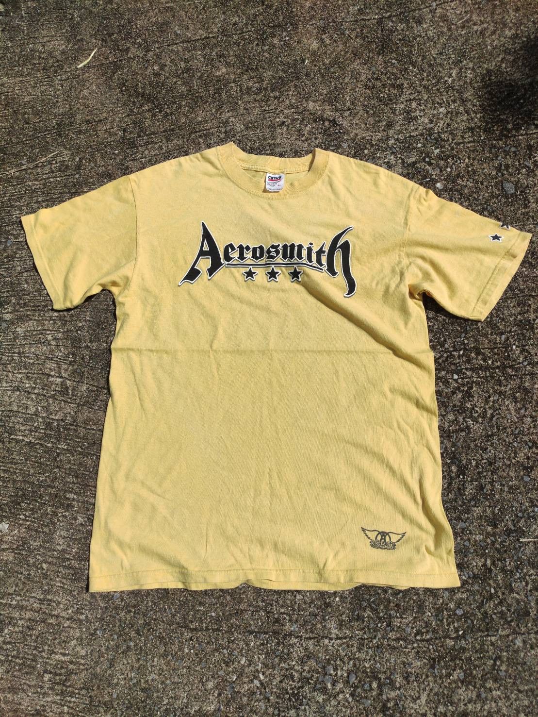 Aerosmith Vtg 90's Aerosmith 3 Stars Logo Embossed Screen T-Shirt Size US L / EU 52-54 / 3 - 2 Thumbnail