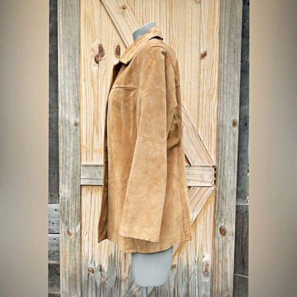 Other Mark New York Womens Tan Genuine Suede Shirt Jacket~L~ Size L / US 10 / IT 46 - 4 Thumbnail