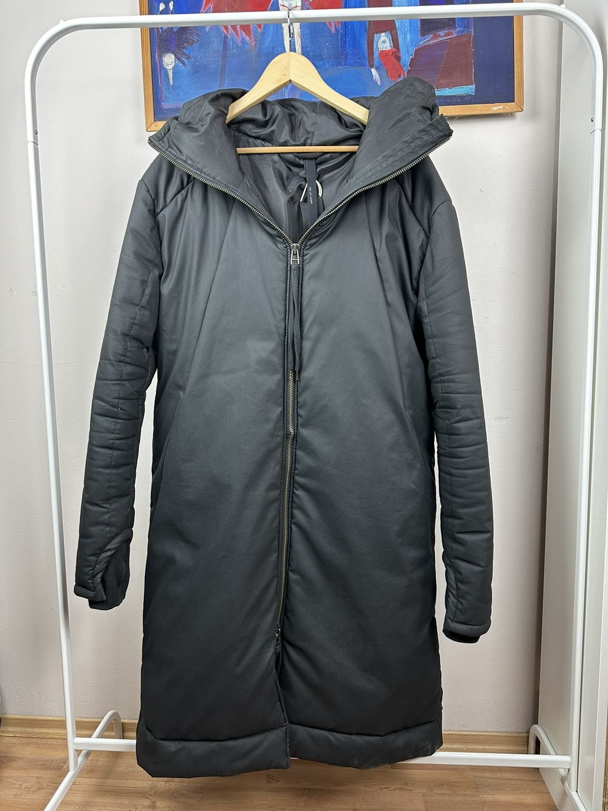 image of Archival Clothing x Army Of Me Black Heavy Padded Puffer Army Of Me Coat Aw 2016, Men's (Size Large