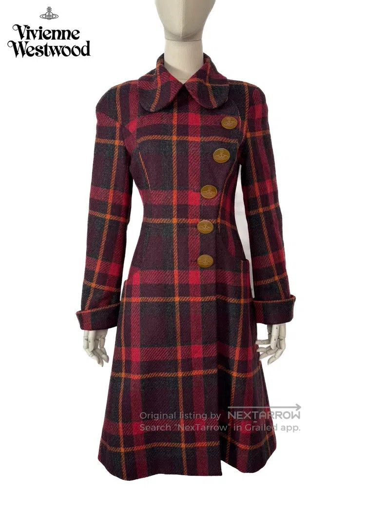 Vivienne Westwood Vivienne Westwood Wool Plaid Asymmetric Tweed Coat Size XS / US 0-2 / IT 36-38 - 1 Thumbnail