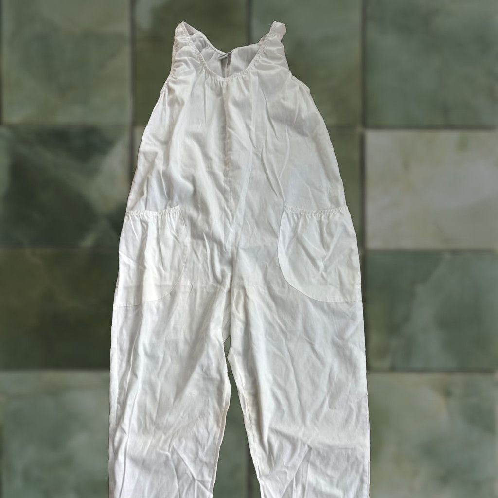 Vintage VINTAGE Avon Women's One-Piece Jumpsuit Size Medium Sleeveless Cotton White 70s Casual Size 32" / US 10 / IT 46 - 1 Thumbnail