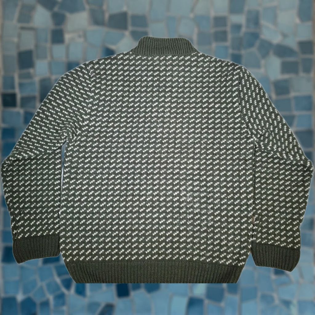 Vintage VINTAGE L.L.Bean Birdseye Quarter Zip Sweater Olive Green 100% Wool Norway Men's M Size US M / EU 48-50 / 2 - 1 Thumbnail