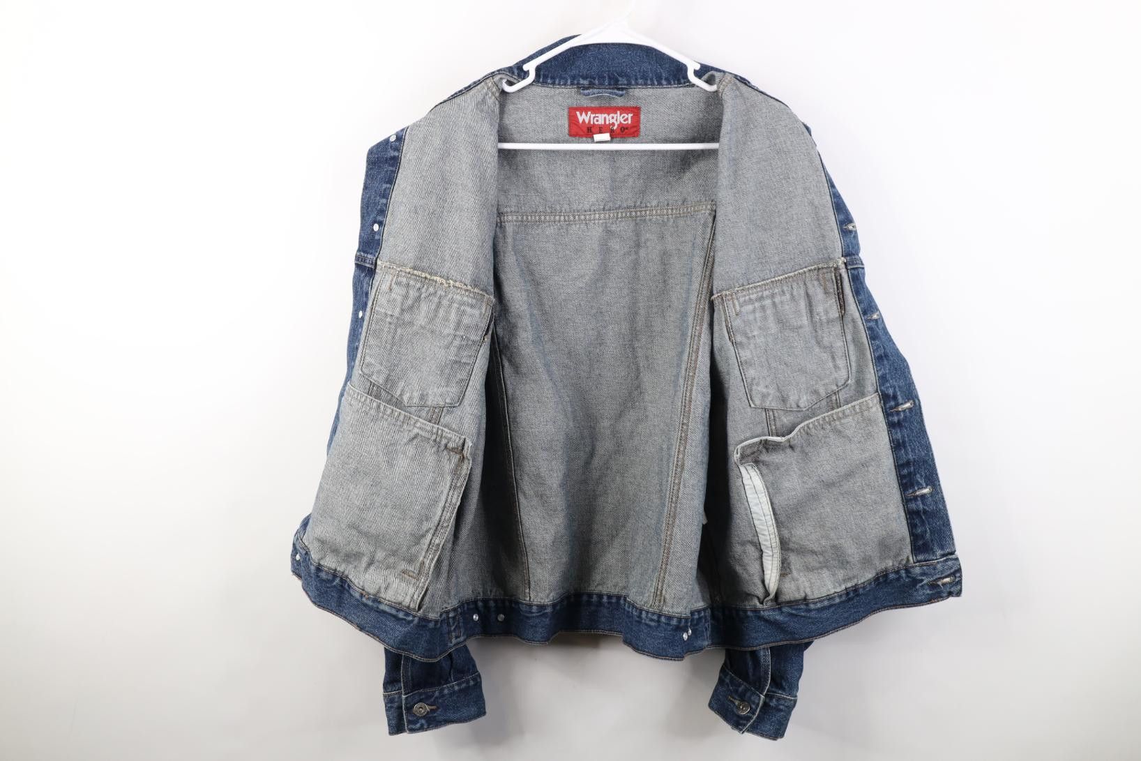 Wrangler Vintage 90s Y2K Wrangler Western Denim Jean Trucker Jacket Size US XL / EU 56 / 4 - 8 Thumbnail