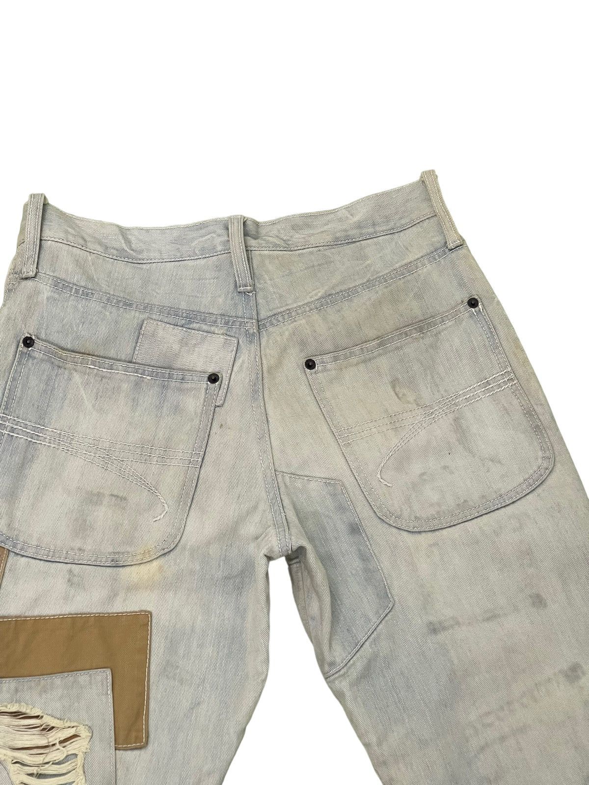 Japanese Brand Patchwork Jeans The Exibitionist Distress Regular 6🟦9 Size US 31 - 15 Thumbnail