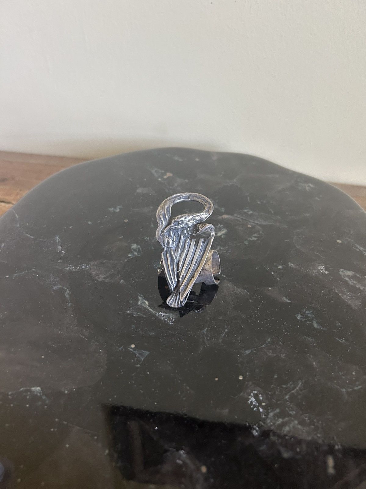 Vintage Silver Heron Pin Handmade Size ONE SIZE - 1 Thumbnail