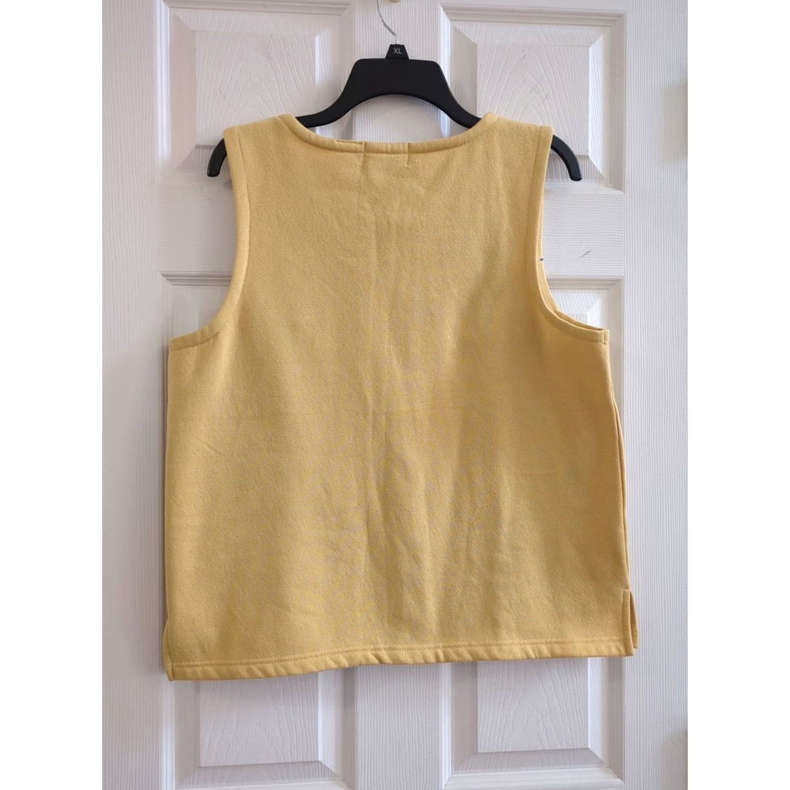 Vintage Shenanigans Vest 90s Yellow Sleeveless Petite Women PS Animal Embroidered Cottagecore Tree Size S / US 4 / IT 40 - 7 Thumbnail
