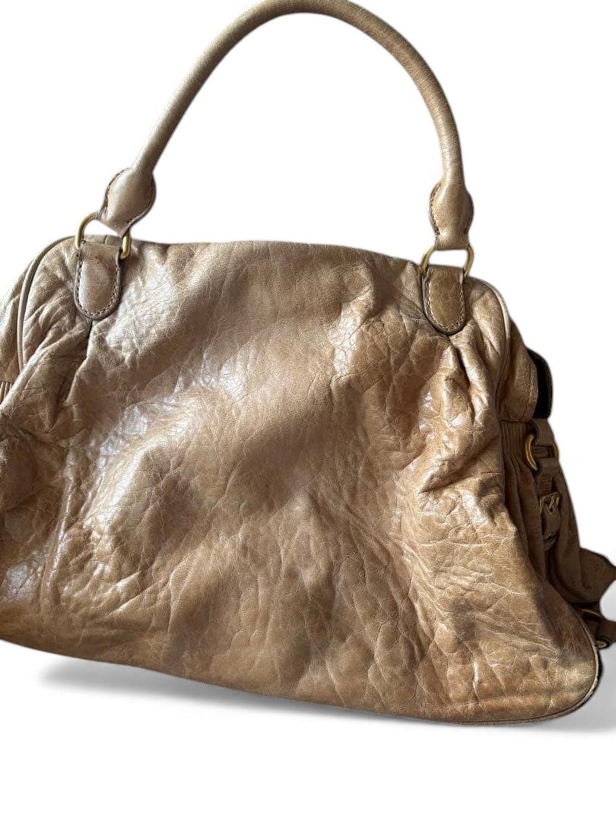 Miu Miu Miu Miu - Beige Leather Handbag Gold Hardware Size ONE SIZE - 9 Thumbnail