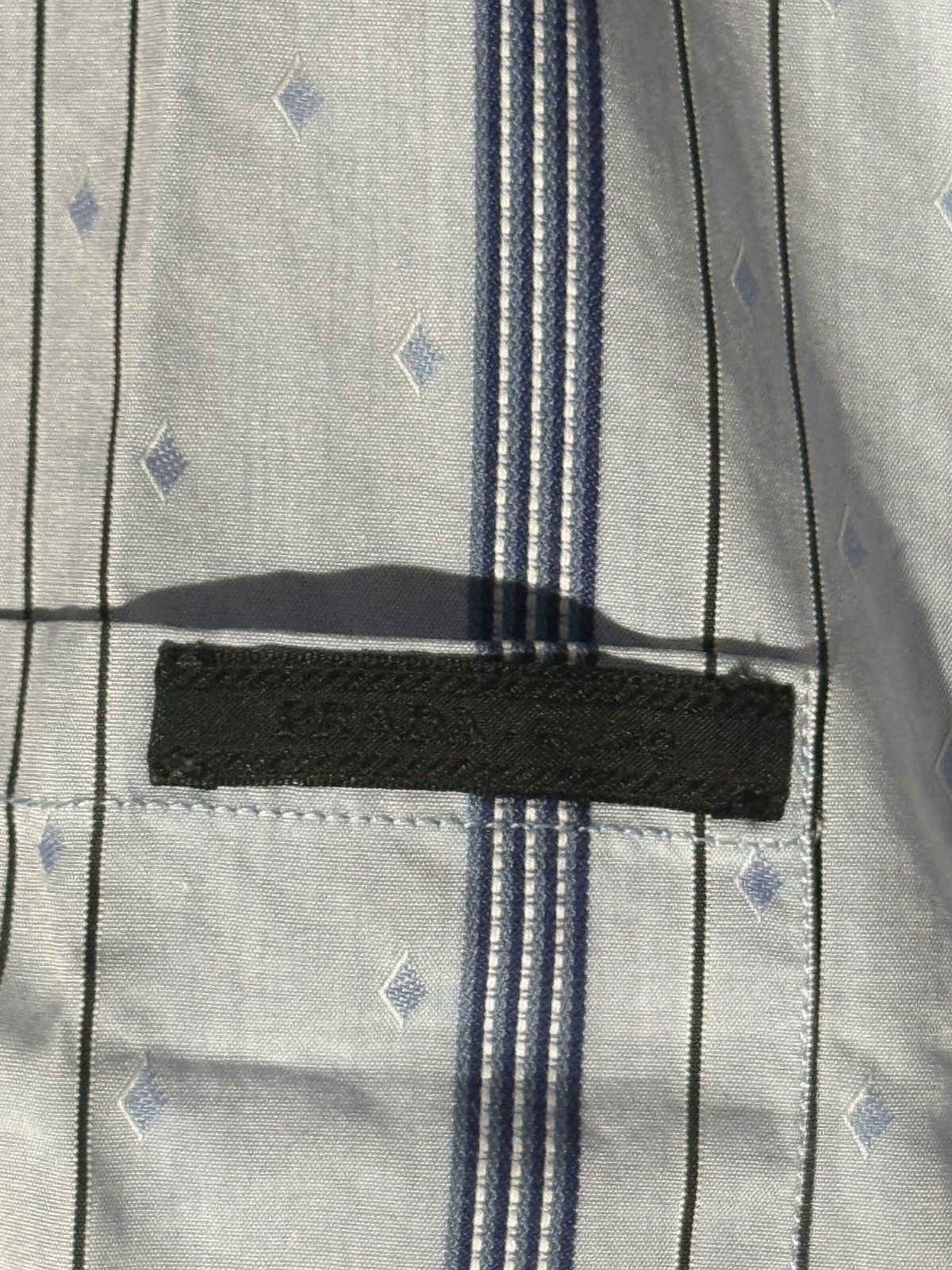 Prada PRADA 2019 BUTTON UP COLLARED BLUE STRIPED SHIRT RAF Size US L / EU 52-54 / 3 - 3 Thumbnail