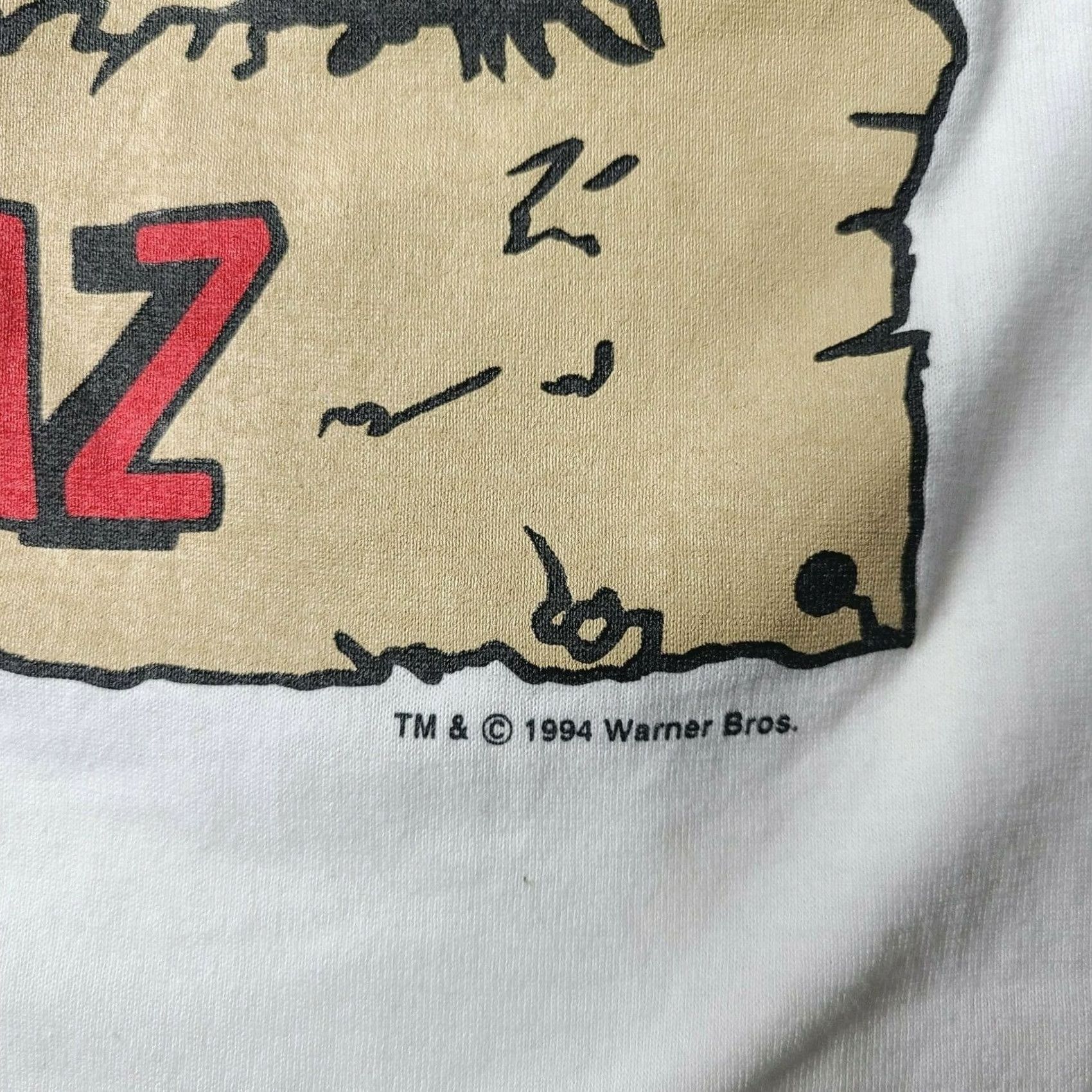 Vintage Vintage 1994 "Wanted Taz" Men's Shirt L Short Sleeve Crew Neck White 90s Looney Tunes Space Jam Tee Shirt Size US L / EU 52-54 / 3 - 3 Thumbnail