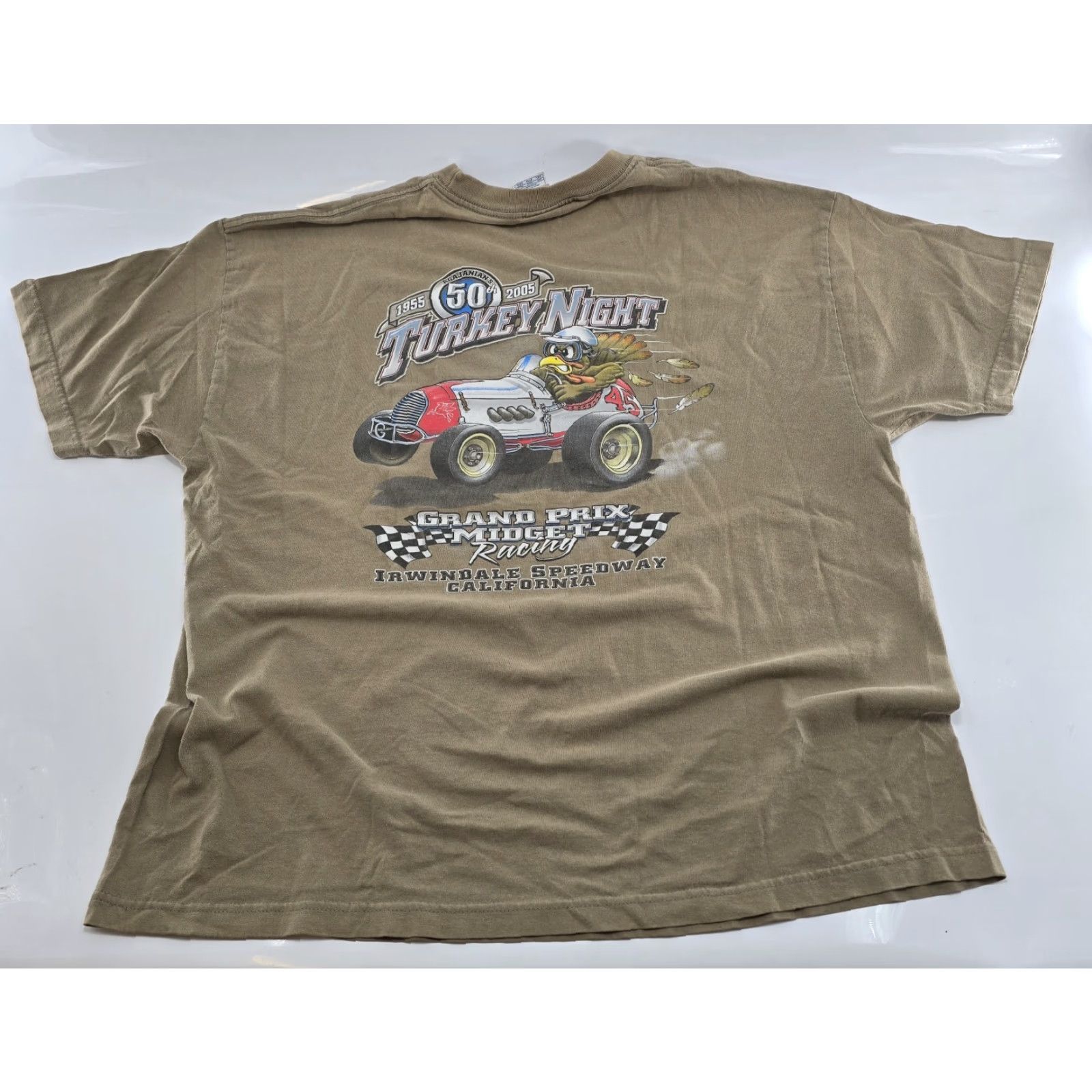 Vintage Grand Prix 50th Turkey night Grand Prix Midget racing event 2005 Irwindale CA - T Shirt 2XL Nike Shirt White Cat Mens Size US XXL / EU 58 / 5 - 5 Thumbnail