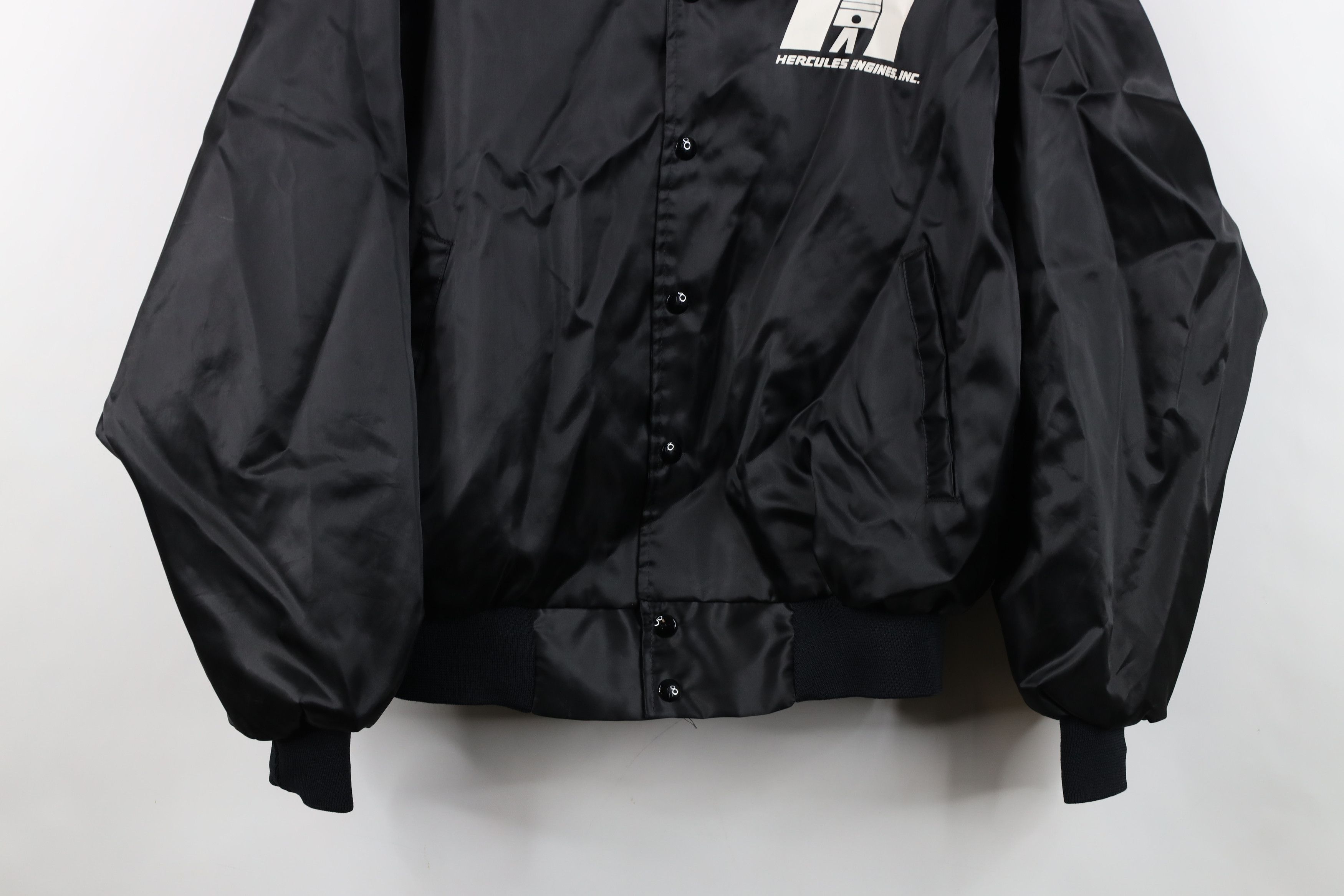 Vintage Vintage 80s Hercules Engines Racing Satin Bomber Jacket USA Size US L / EU 52-54 / 3 - 3 Thumbnail