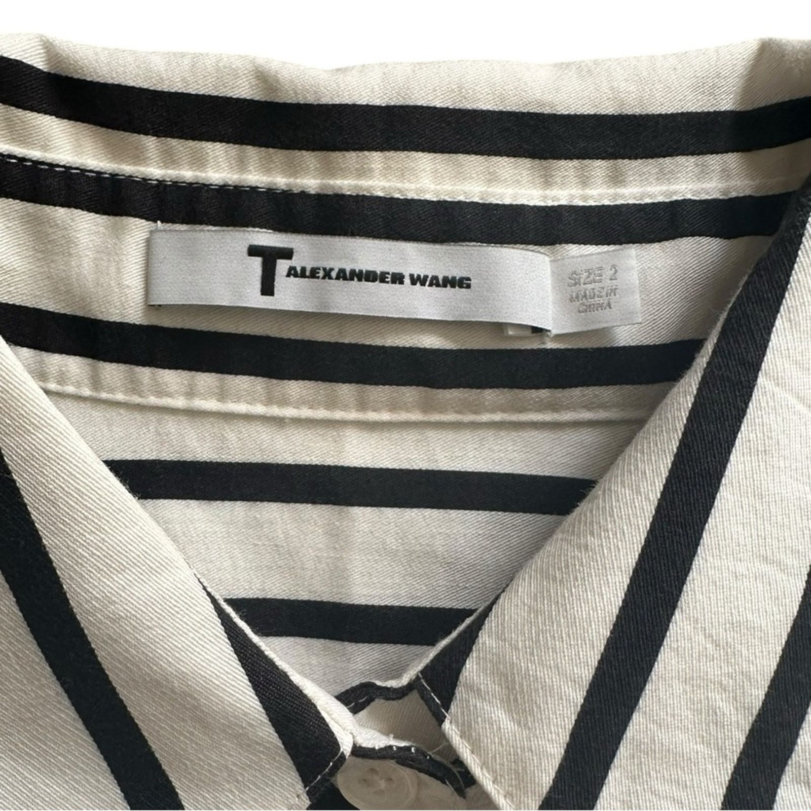 Alexander Wang Alexander Wang Striped Twist Front Button Down Shirt Size XS / US 0-2 / IT 36-38 - 4 Thumbnail