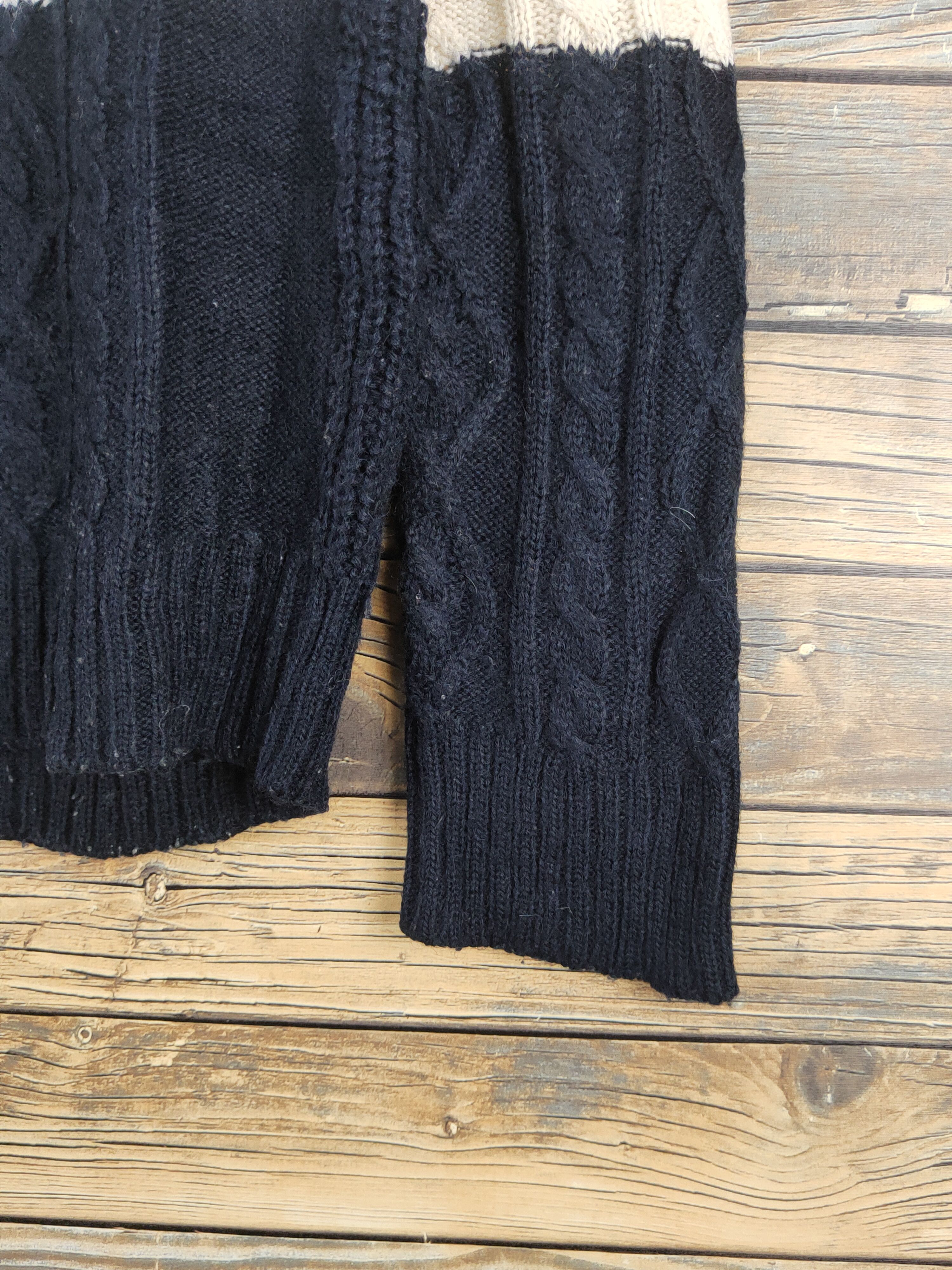 Aran Isles Knitwear × Japanese Brand × RAGEBLUE Rageblue Black Cream Knitwear Sweatshirts #W1227 Size US M / EU 48-50 / 2 - 6 Thumbnail