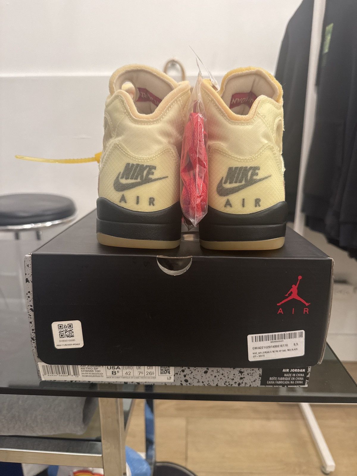 Jordan Brand × Nike × Off-White Deadstock Off White Jordan 5 Sail Size US 8.5 / EU 41-42 - 4 Thumbnail