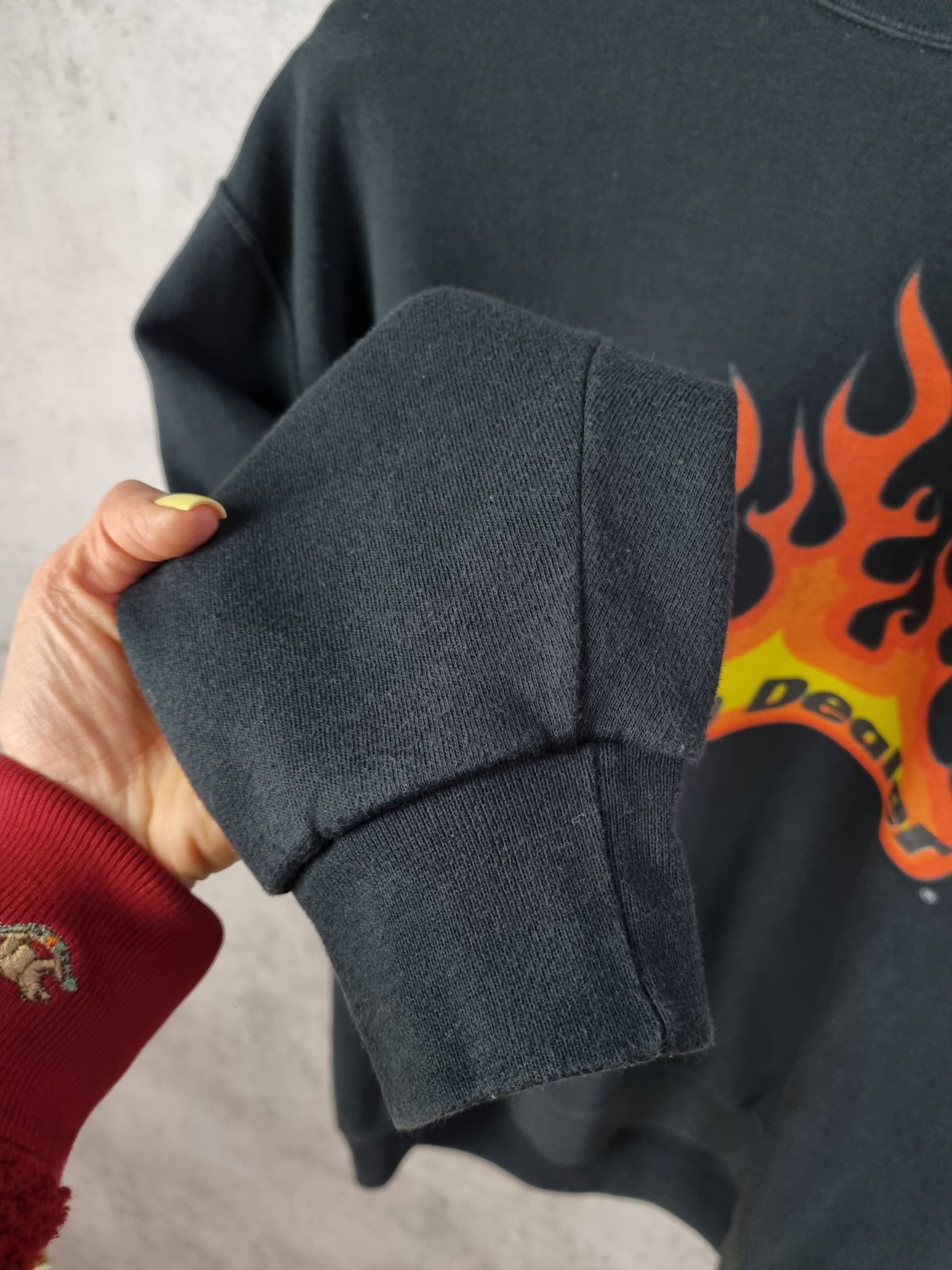 Vintage Death Dealer Flames Fire Sweatshirt Thrasher style