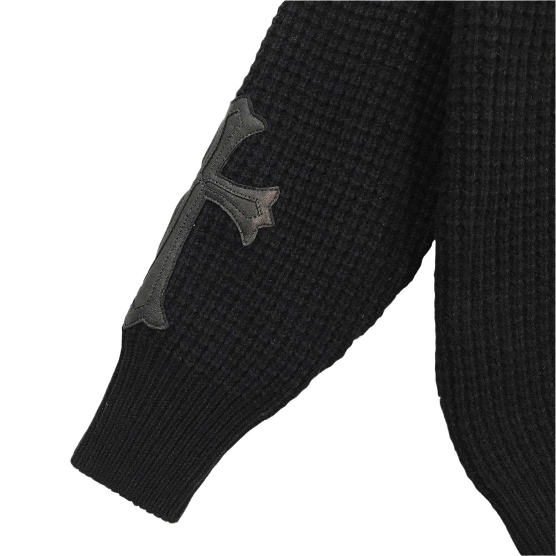 Chrome Hearts Chrome Hearts Waffle Cross Patch Cashmere Sweater Size L / US 10 / IT 46 - 3 Thumbnail