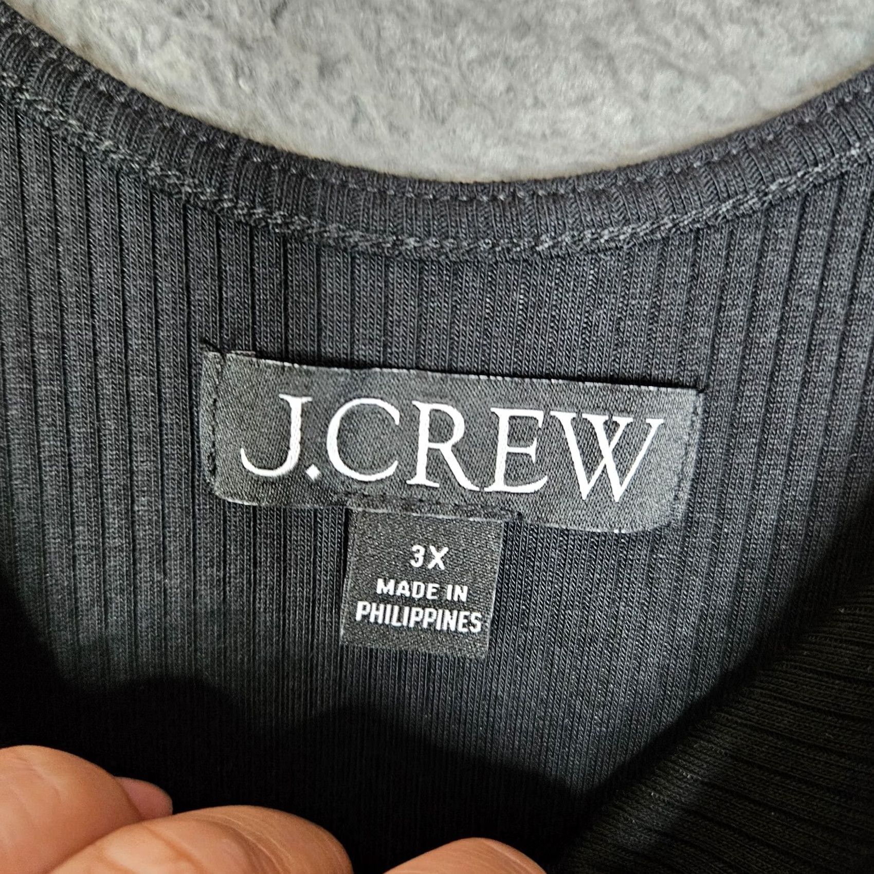 J.Crew J.CREW Women's Black Ribbed Round Neck Short Sleeve Top 3X T-Shirt Black Womens Plus Size 3X Size XXL / US 16-18 / IT 52-54 - 5 Thumbnail