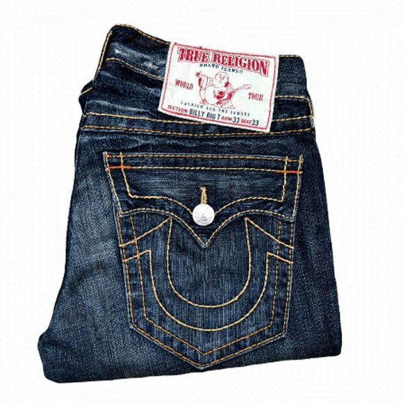 image of Vintage True Religion Jeans Size 33 Billy Big T Blue, Men's