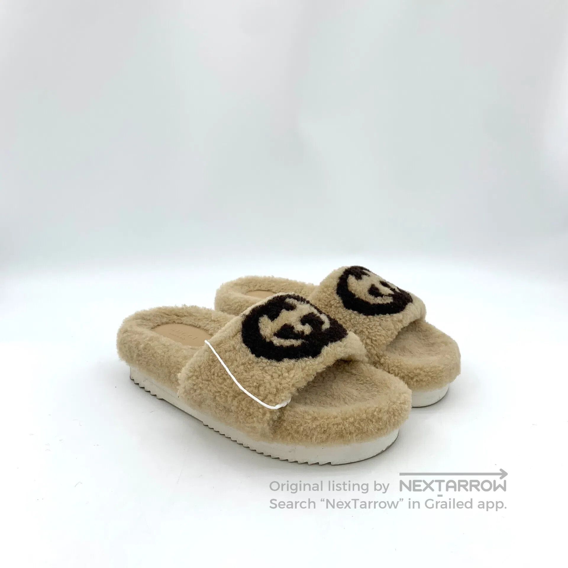 Gucci Guicci Light Brown Double G Velvet Casual Flat Furry Slipp Size US 5.5 / IT 35.5 - 2 Thumbnail
