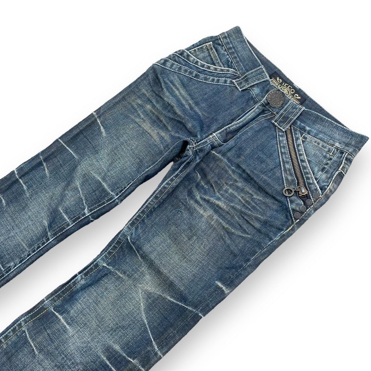 If Six Was Nine 🇯🇵 AMARANTINE "9 POCKETS" WASHED FlARE DENIM PANTS Size US 30 / EU 46 - 3 Thumbnail