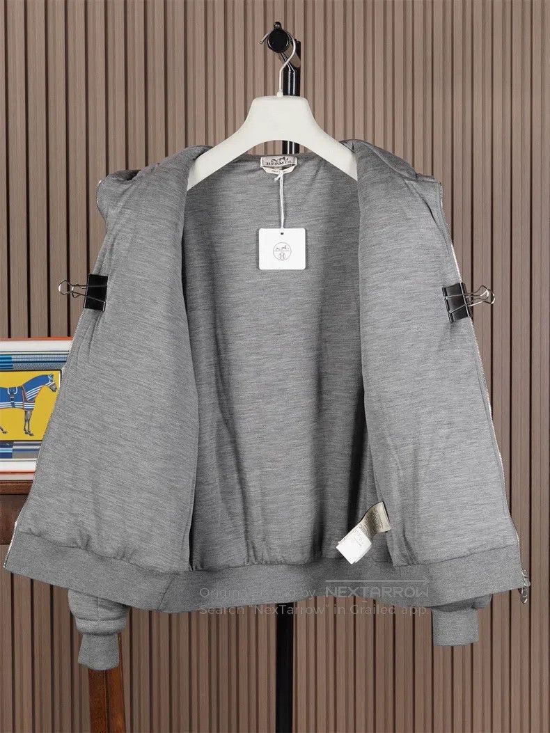 Hermes Hermes Grey Thick Hooded Cotton Jacket Size US M / EU 48-50 / 2 - 4 Thumbnail