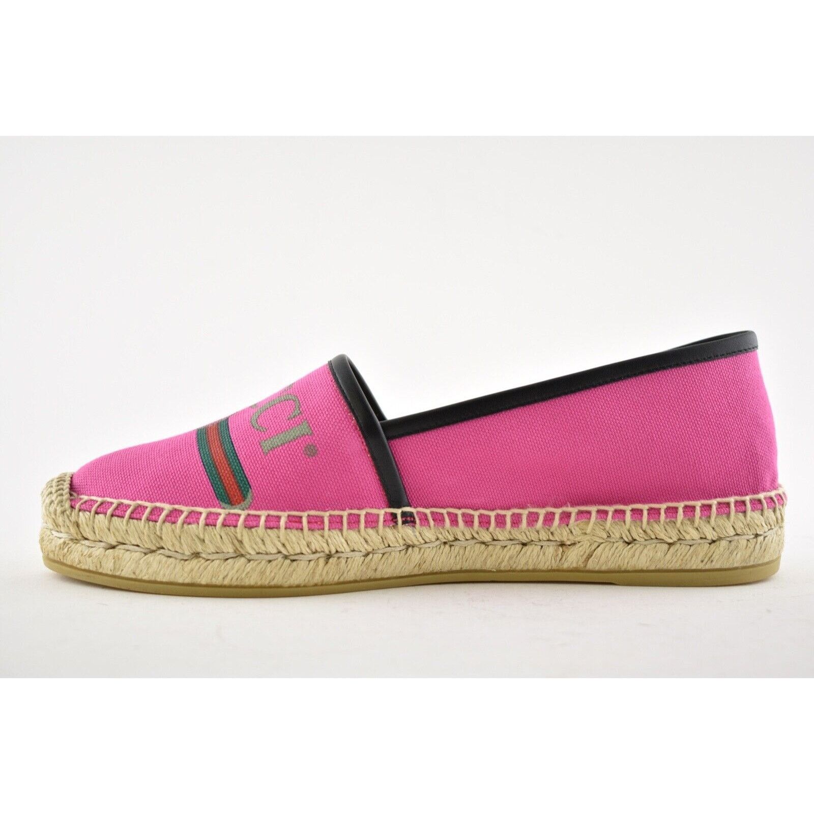 Gucci Gucci Pilar Pink Canvas Black Leather Trim GG Logo Print Size US 5.5 / IT 35.5 - 9 Thumbnail