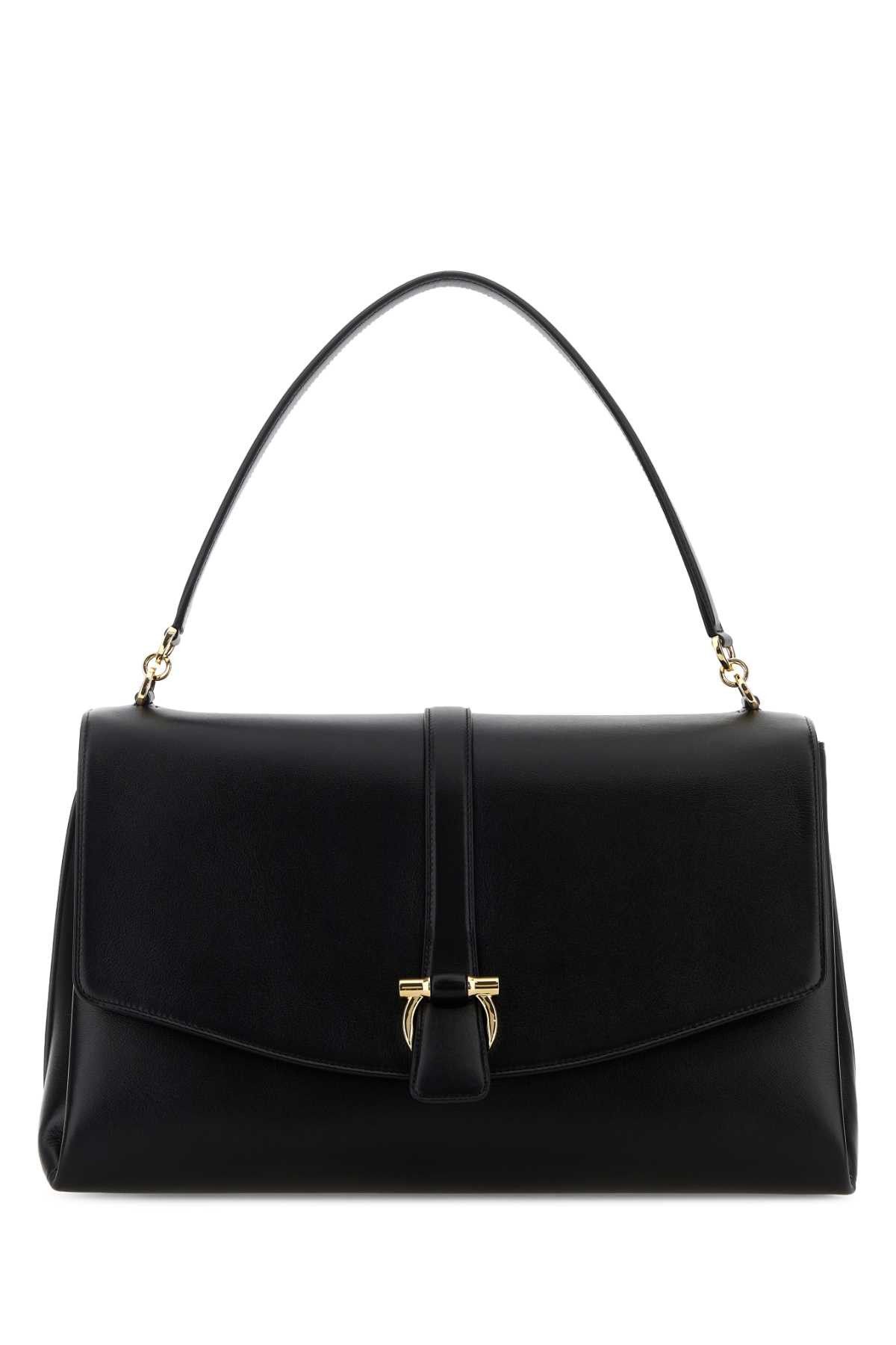 Salvatore Ferragamo Black Leather Shoulder Bag Size ONE SIZE - 1 Thumbnail