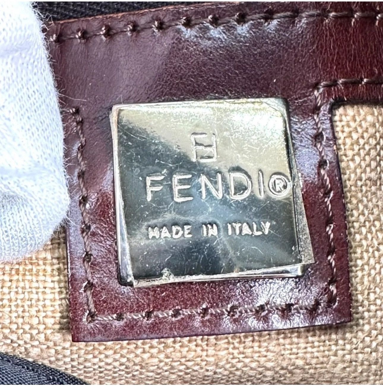 Fendi Fendi FF Logo tote bag handbag nylon leather black Authentic Size ONE SIZE - 11 Thumbnail
