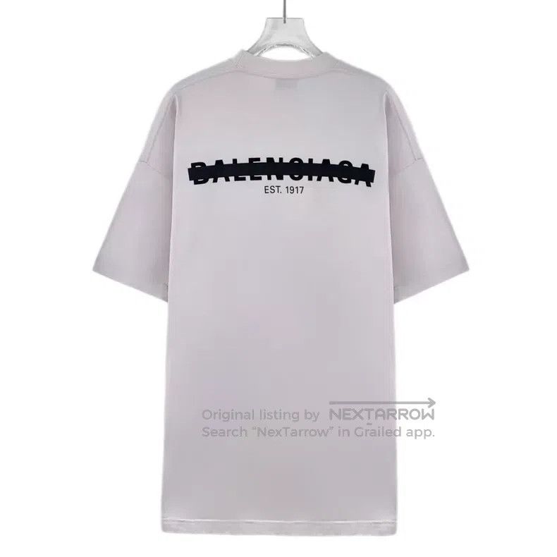 Balenciaga Balenciaga Light Pink Logo Letter Printed Cotton Crew Neck Size US S / EU 44-46 / 1 - 2 Thumbnail