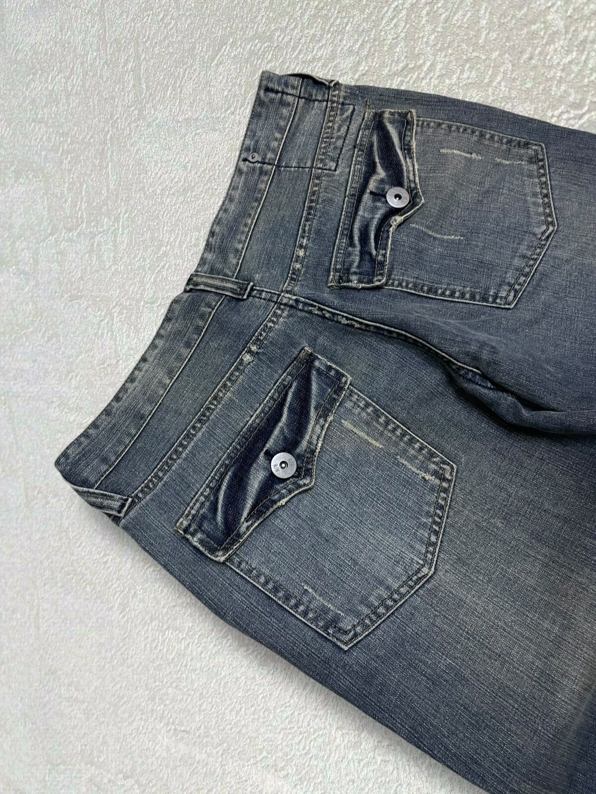 Tornado Mart Vintage Japan Designer Rush/Hour Distressed Flared Denim Size US 32 / EU 48 - 14 Thumbnail