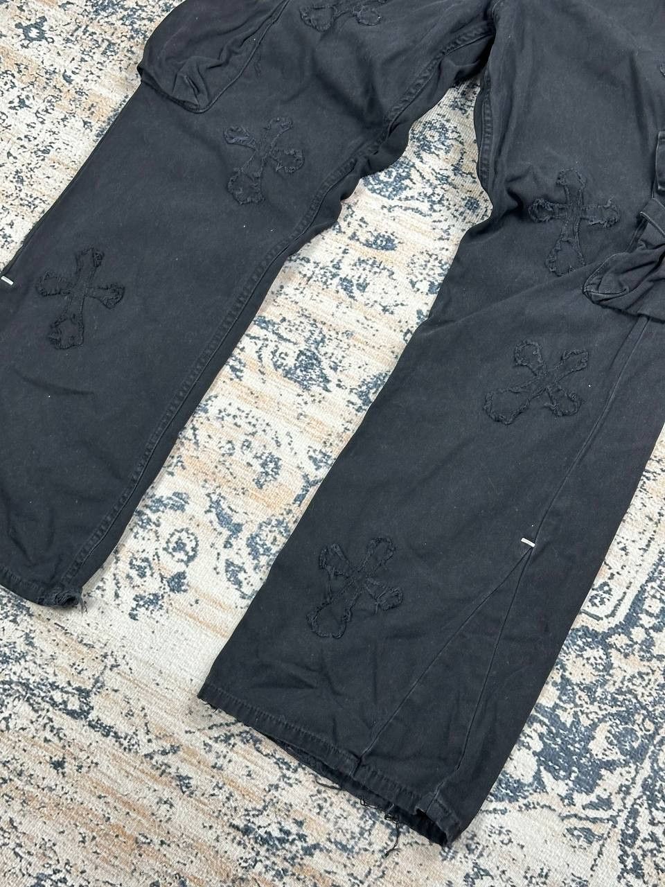 Review Avant Garde Black Cargo Cross Baggy Rap Pants Bondage Size US 32 / EU 48 - 4 Thumbnail