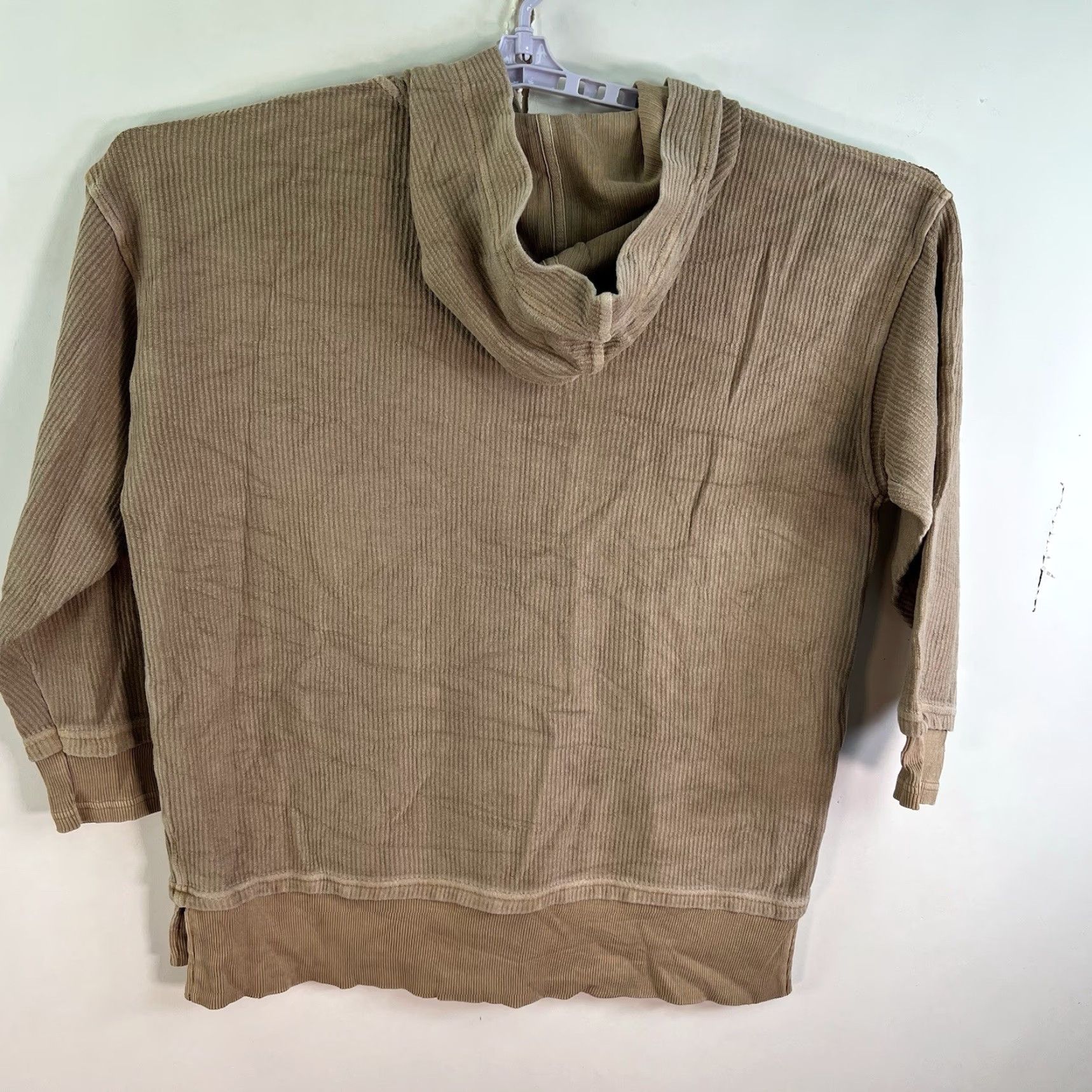 Vintage Aerie Hooded Sweatshirt 1/4 Button-Up Womens S Tan Solid V-Neck Hooded Pullover Casual Activewear Women S Tan Sweatshirt Size S / US 4 / IT 40 - 6 Thumbnail
