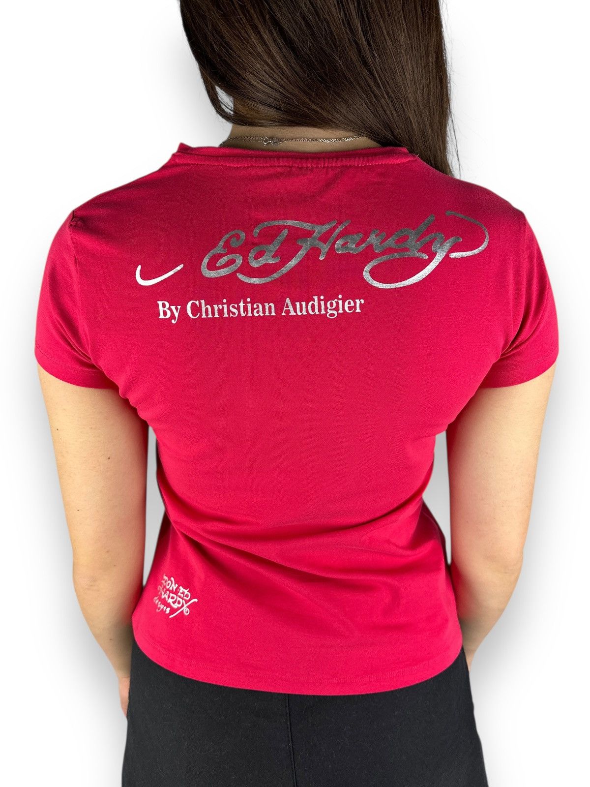 Ed Hardy Vintage Y2K Ed Hardy By Christian Audigier Pink T-Shirt Size XS / US 0-2 / IT 36-38 - 10 Thumbnail