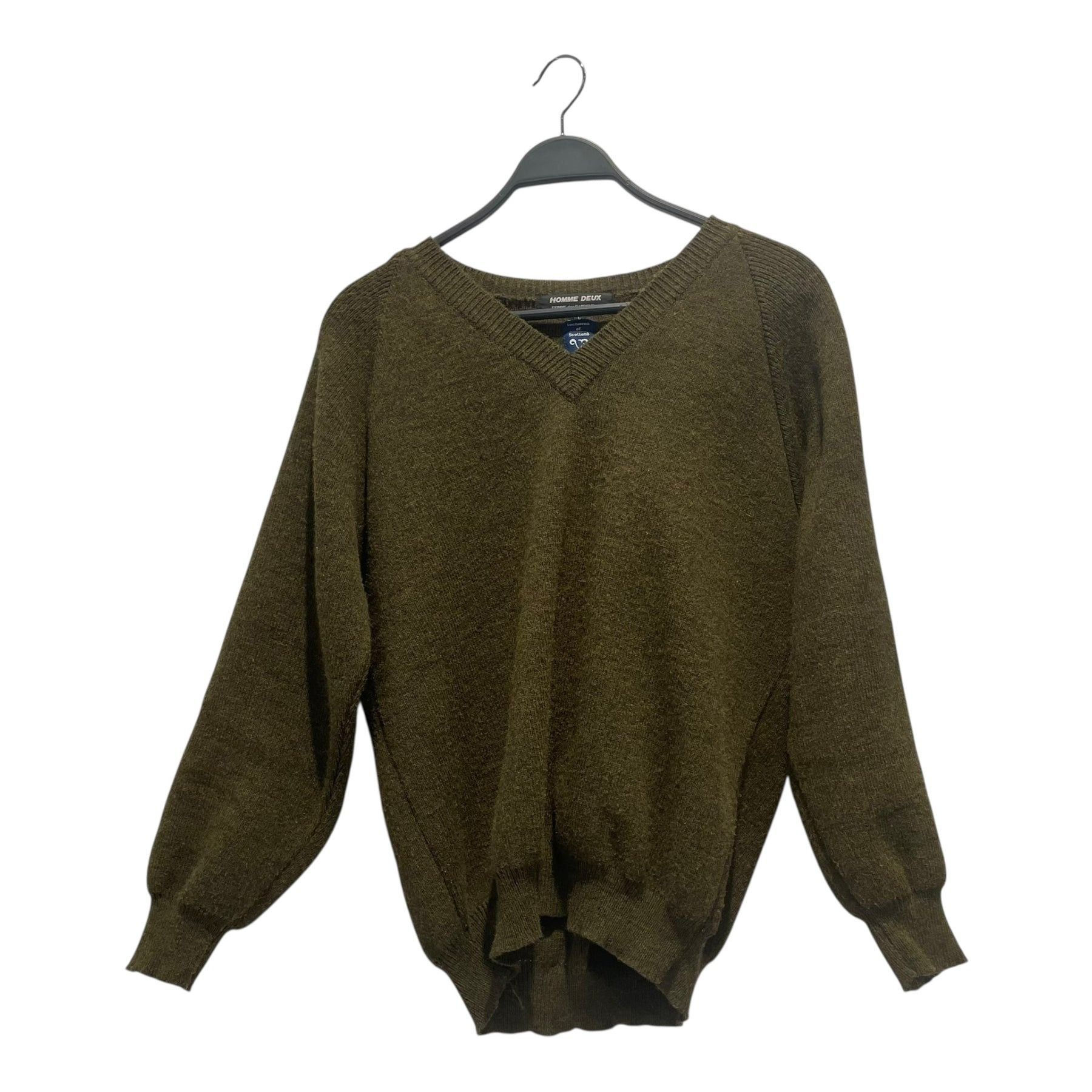 Comme des Garcons Homme Deux Archive Raglan V Neck Knit Sweater Size US L / EU 52-54 / 3 - 1 Thumbnail
